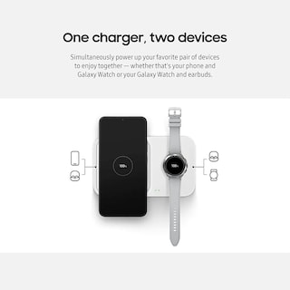 Foto 3 | Cargador Inalámbrico Samsung Duo De 15 W Con Cable Usb C 2022 Blanco - Venta Internacional.