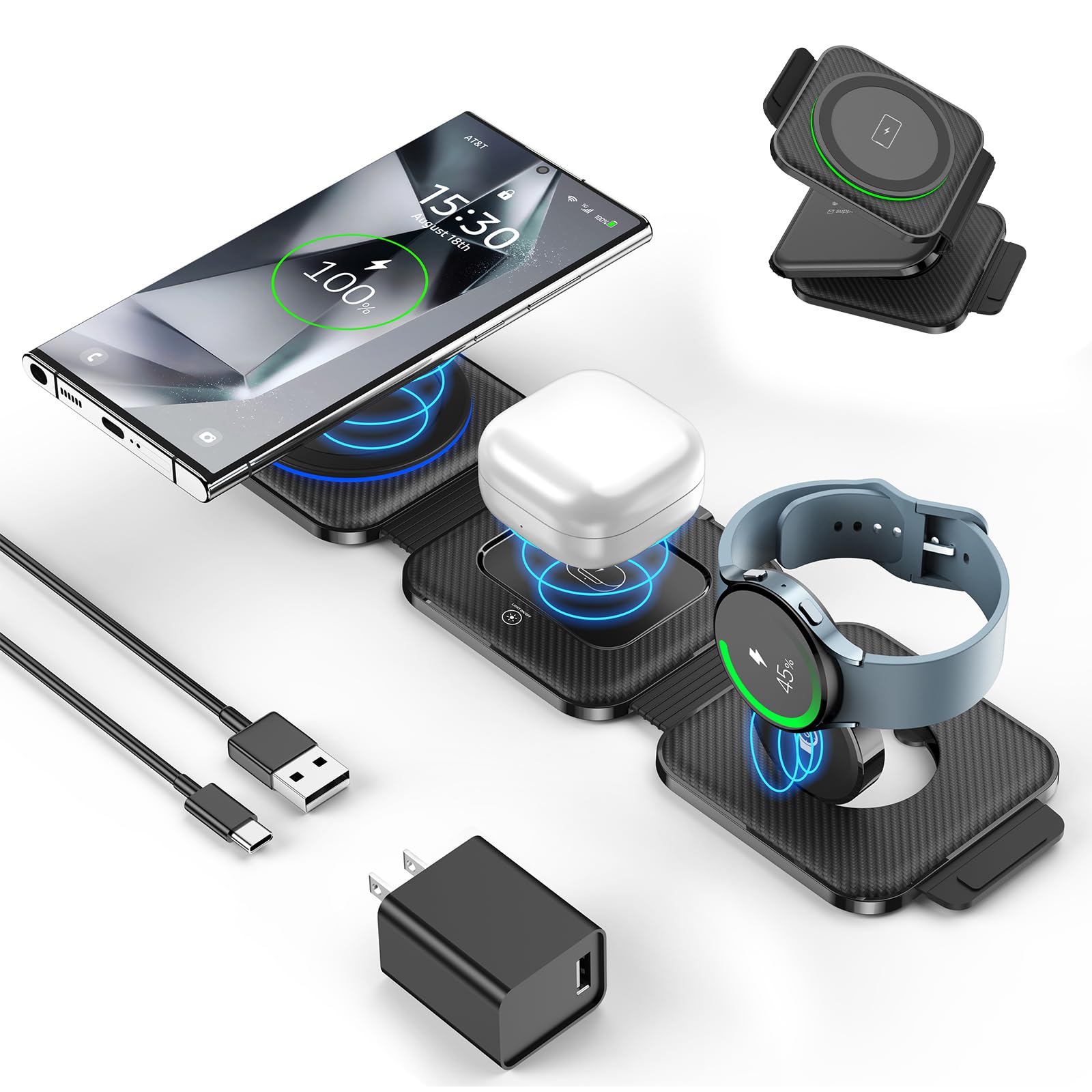 Foto 2 pulgar | Cargador De Viaje Múltiple Holyjoy Para Samsung Galaxy Watch - Venta Internacional.