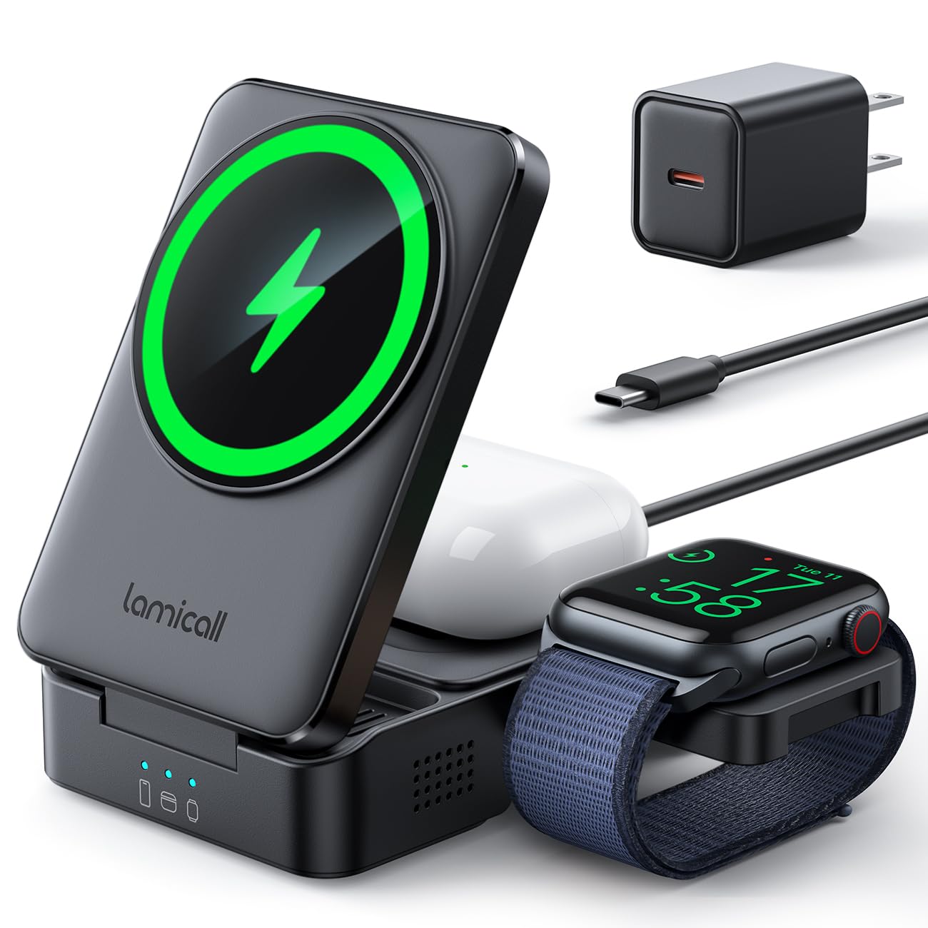Foto 1 | Estación De Carga Lamicall 3 En 1 Para Apple Con Magsafe - Venta Internacional.