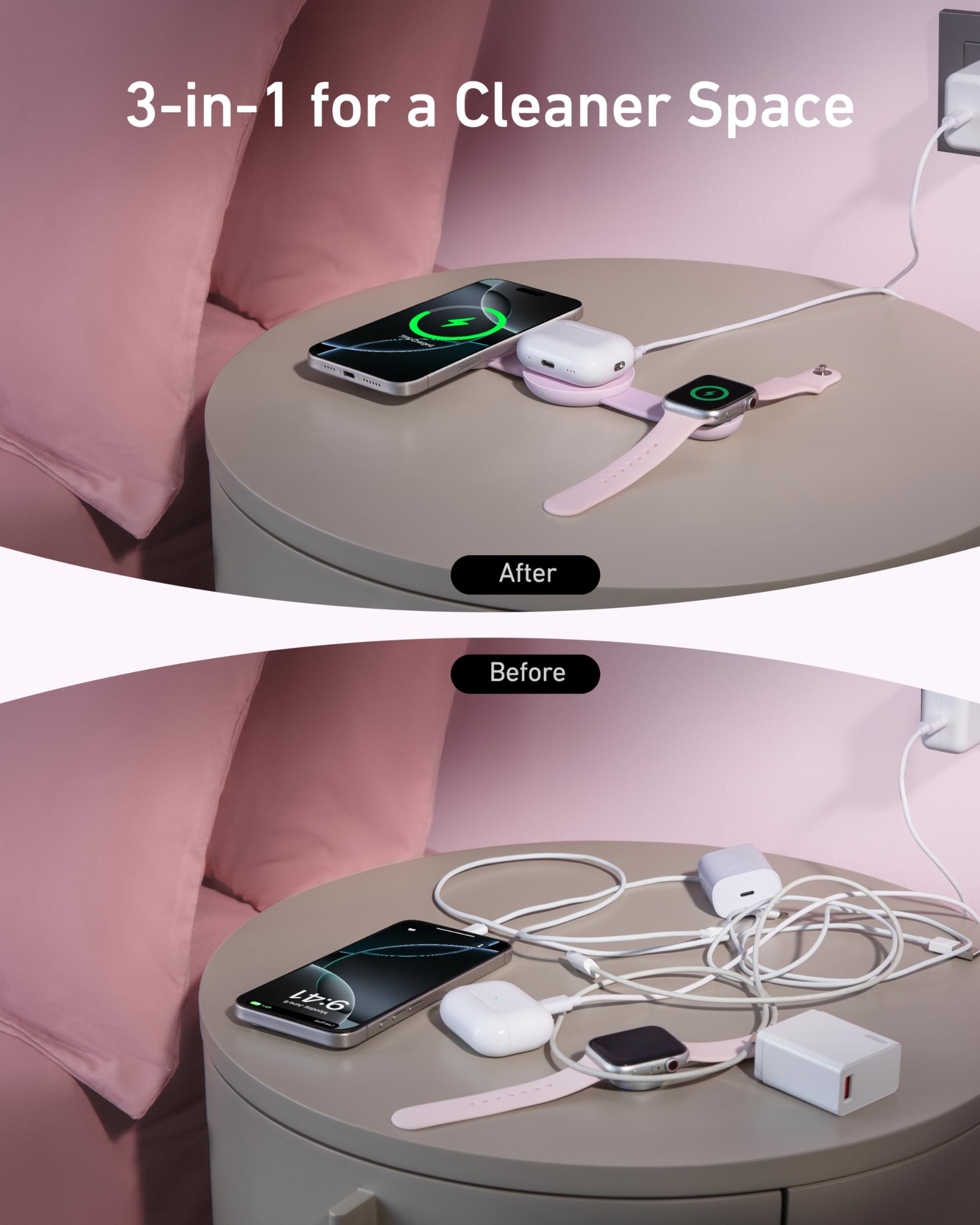 Foto 6 pulgar | Cargador Anker Maggo Ufo 3 en 1 Inalámbrico de 15 W para iPhone 16 - Venta Internacional