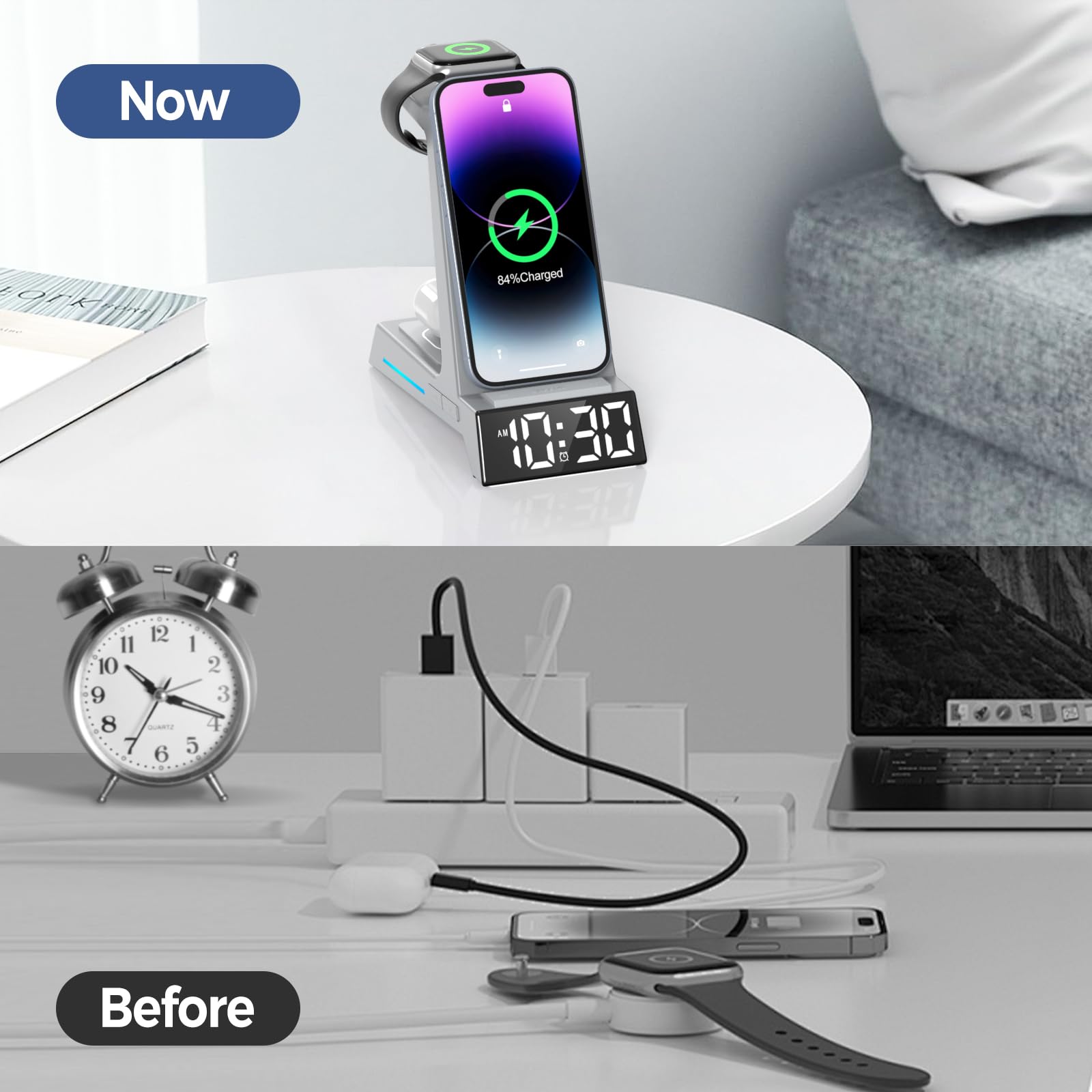 Foto 7 | Estación De Carga: Cargador Inalámbrico Anjank Para Iphone Y Reloj - Venta Internacional.