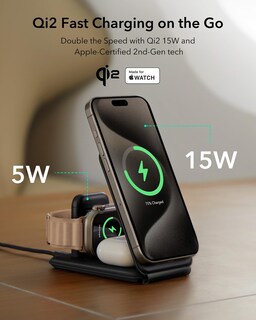 Foto 2 | Estación de Carga ESR Qi2 3 en 1 para Apple con Magsafe 15w - Venta Internacional