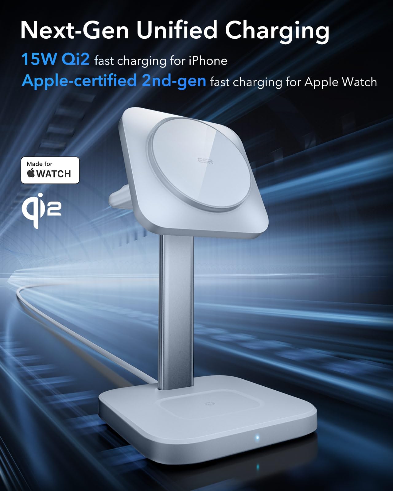 Foto 2 | Estación De Carga Inalámbrica Esr Qi2 3 En 1 Apple White - Venta Internacional.