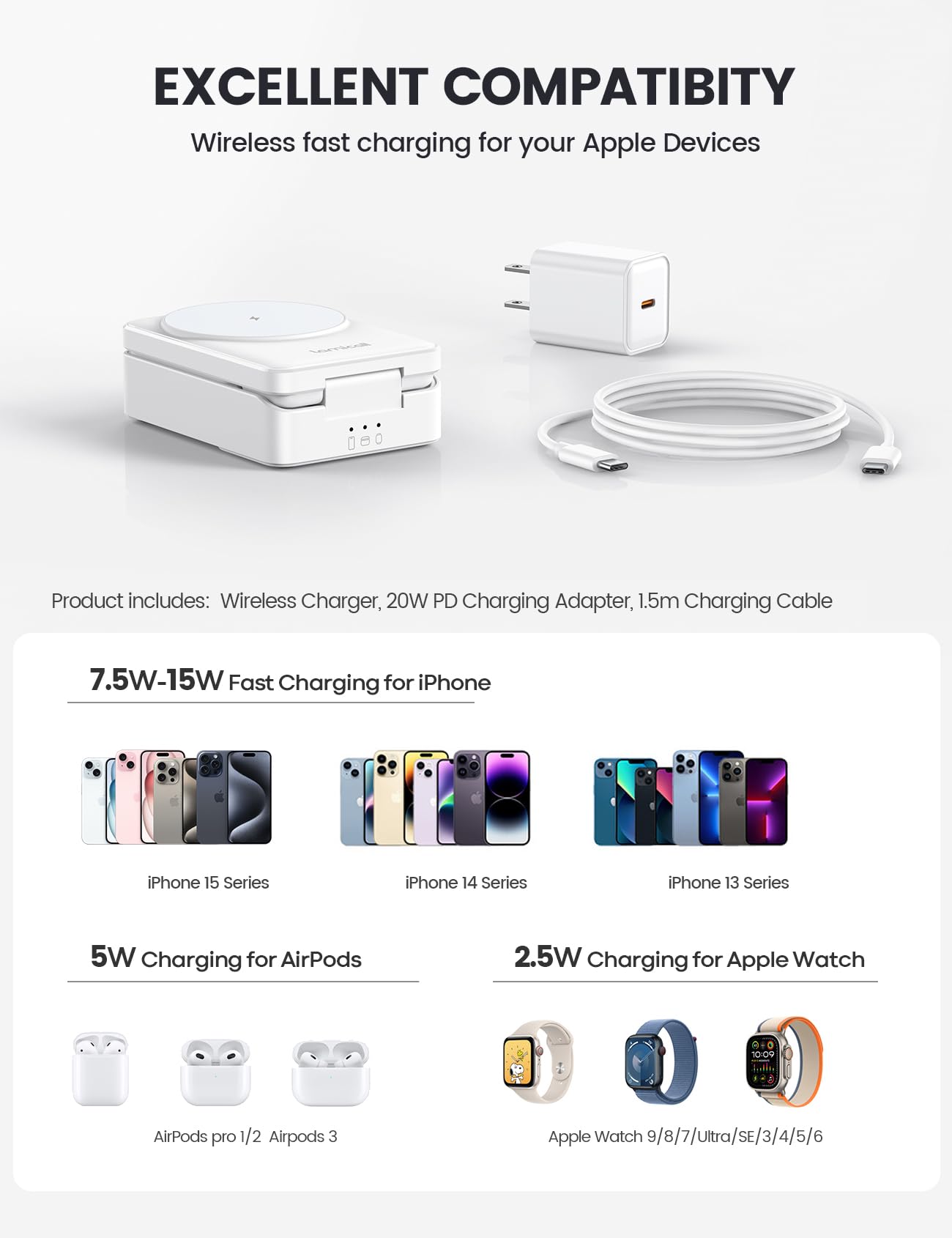 Foto 5 | Estación De Carga Lamicall 3 En 1 Para Apple Con Magsafe White - Venta Internacional.