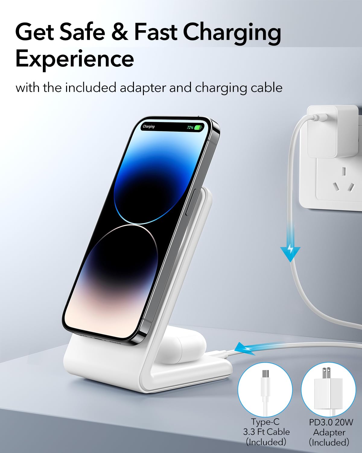 Foto 4 pulgar | Soporte De Cargador Inalámbrico Meifigno 2 En 1 Magsafe Para Iphone - Venta Internacional.