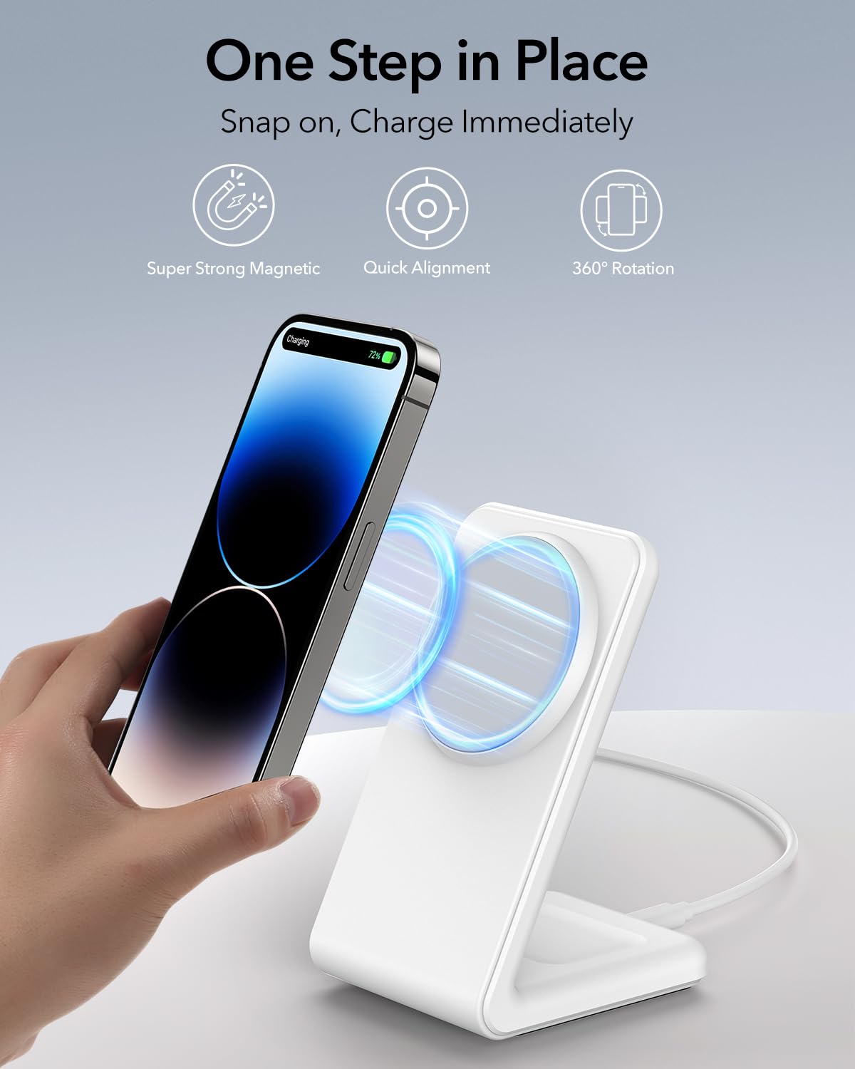 Foto 5 pulgar | Soporte De Cargador Inalámbrico Meifigno 2 En 1 Magsafe Para Iphone - Venta Internacional.