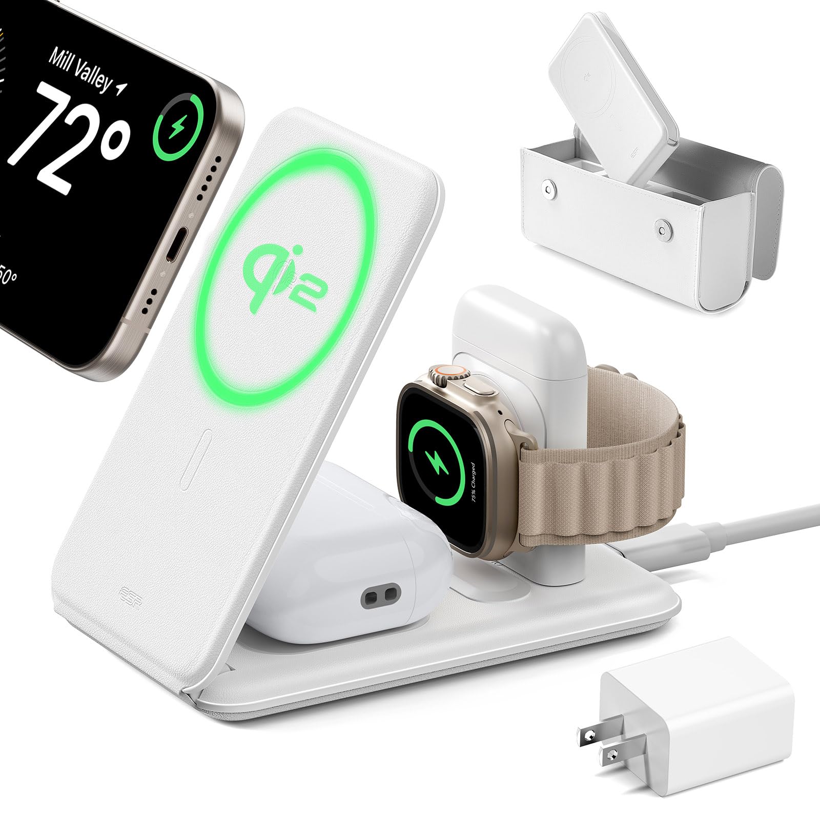 Foto 2 pulgar | Estación De Carga Esr Qi2 3 En 1 Para Apple Con Magsafe 15w - Venta Internacional.