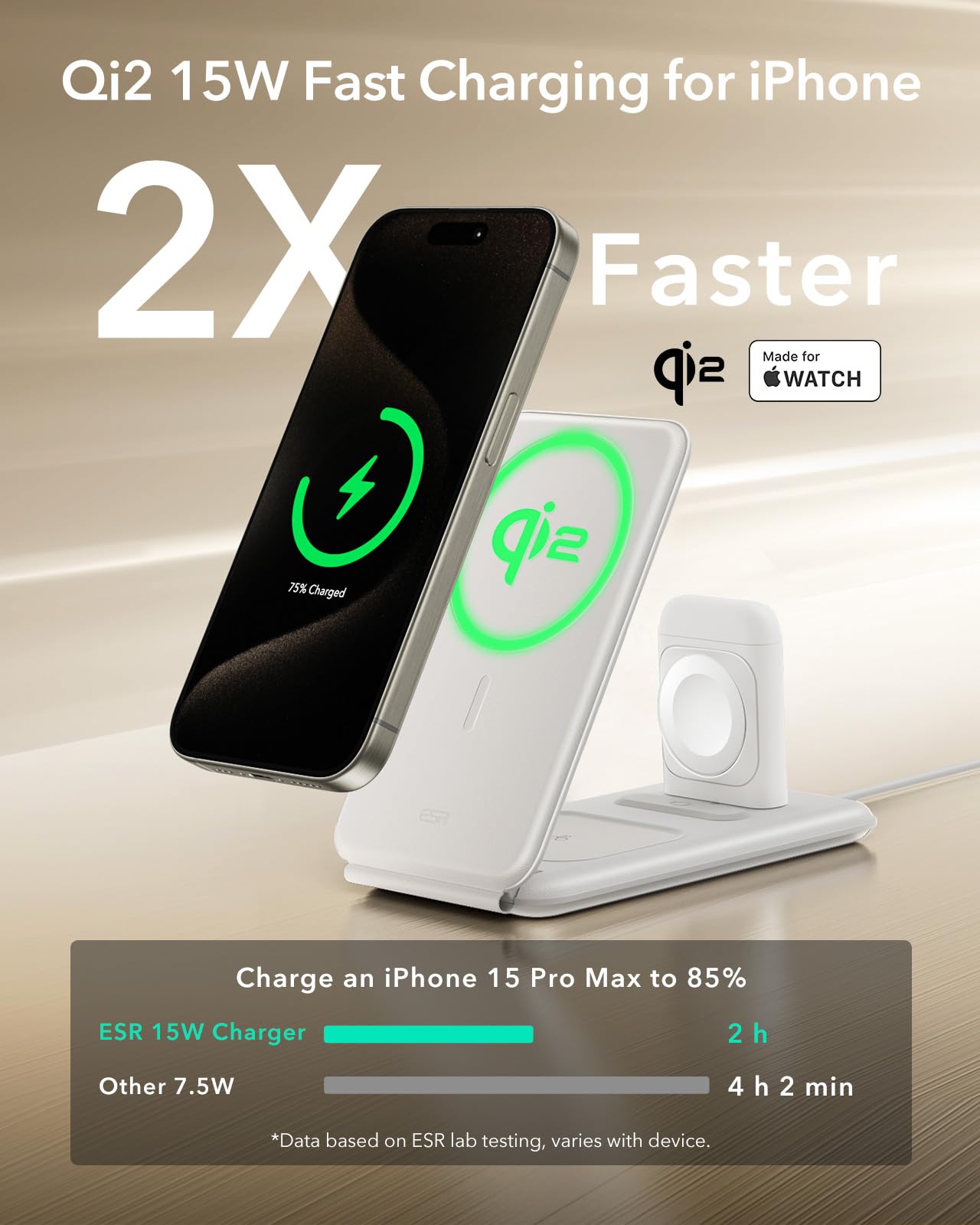 Foto 4 pulgar | Estación De Carga Esr Qi2 3 En 1 Para Apple Con Magsafe 15w - Venta Internacional.