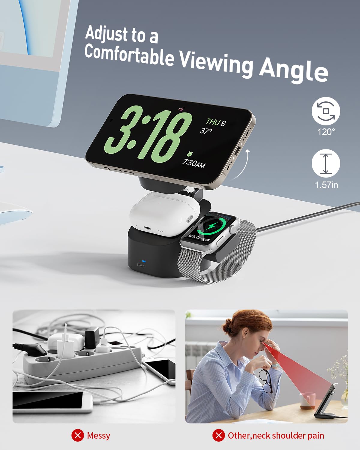 Foto 6 pulgar | Estación De Carga Iwalk Magnetic Wireless 3 En 1 Para Apple - Venta Internacional.