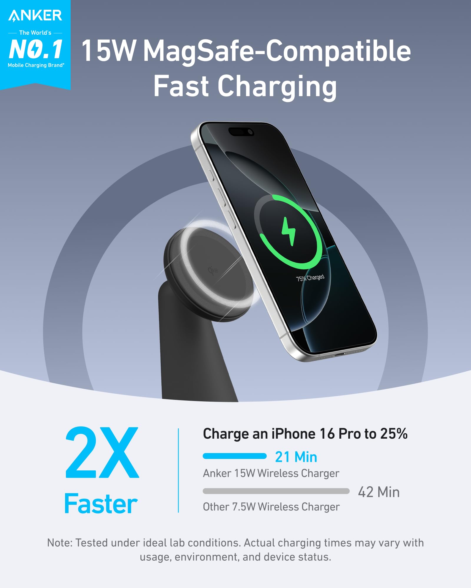 Foto 3 pulgar | Soporte de Carga 2 en 1 Anker Magsafe para iPhone 16 - Venta Internacional