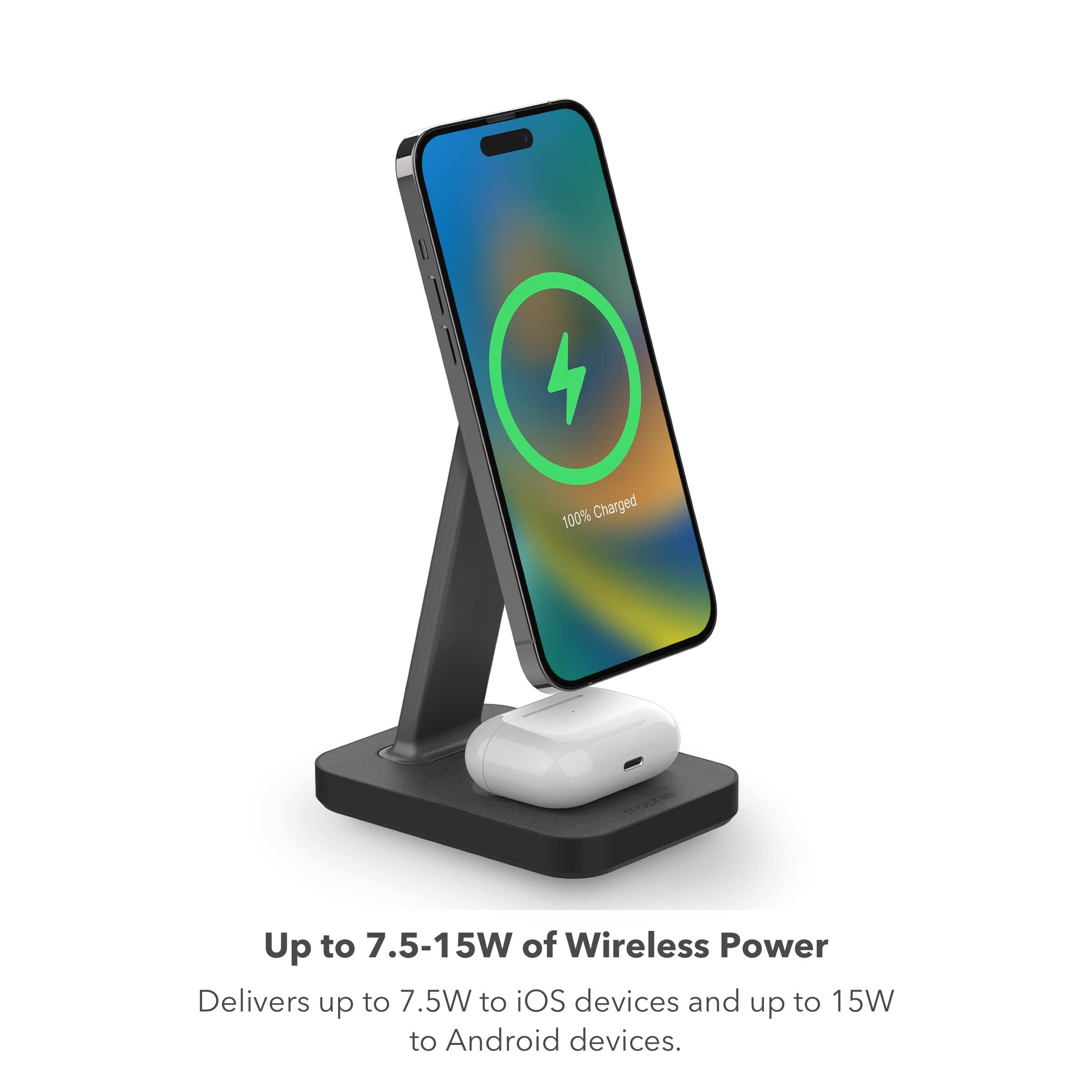 Foto 2 | Cargador Inalámbrico Stand & Pad Mophie Snap+ 2 En 1 Charge 15 W - Venta Internacional.