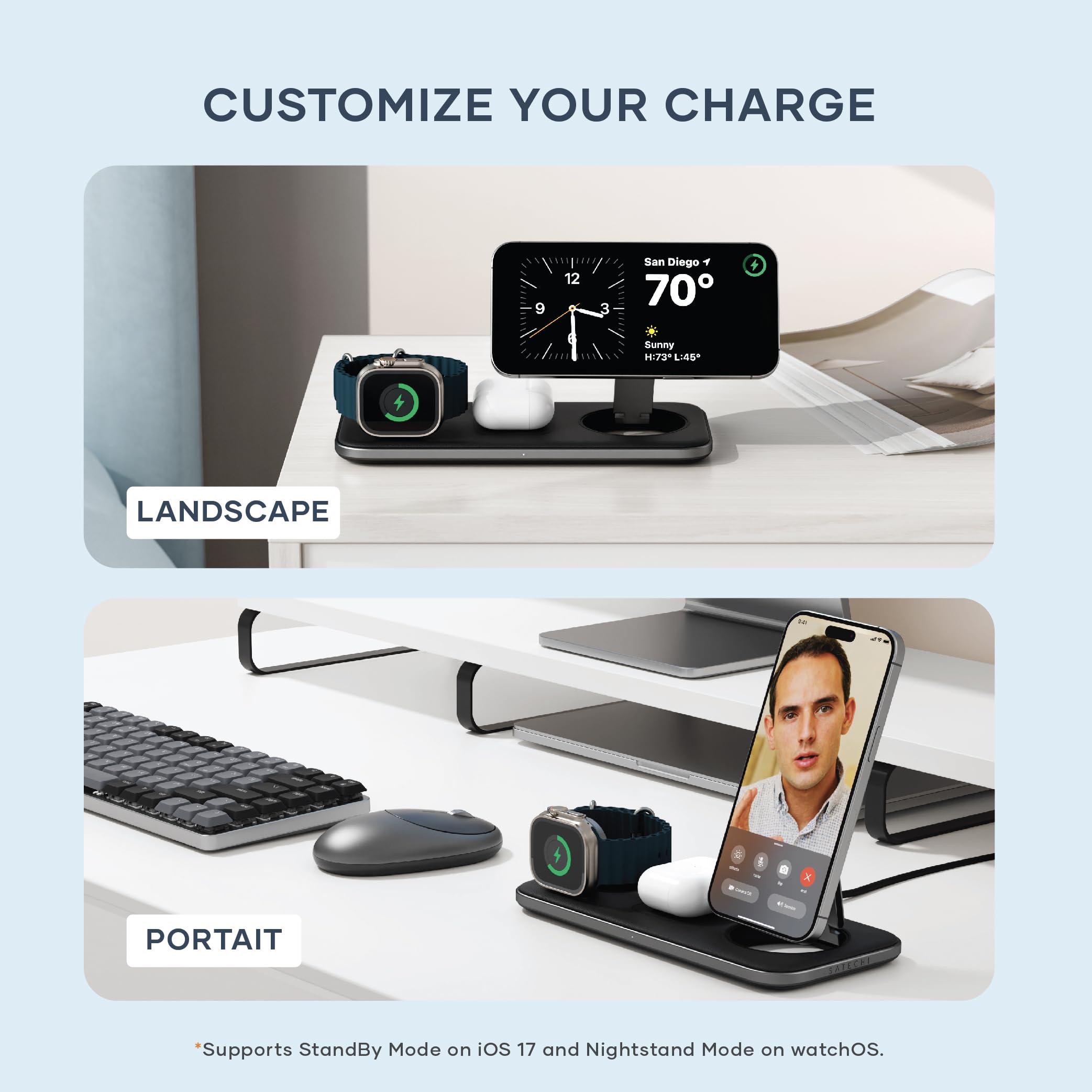 Foto 5 pulgar | Estación de Carga Inalámbrica Satechi Qi2 Trío para iPhone - Venta Internacional