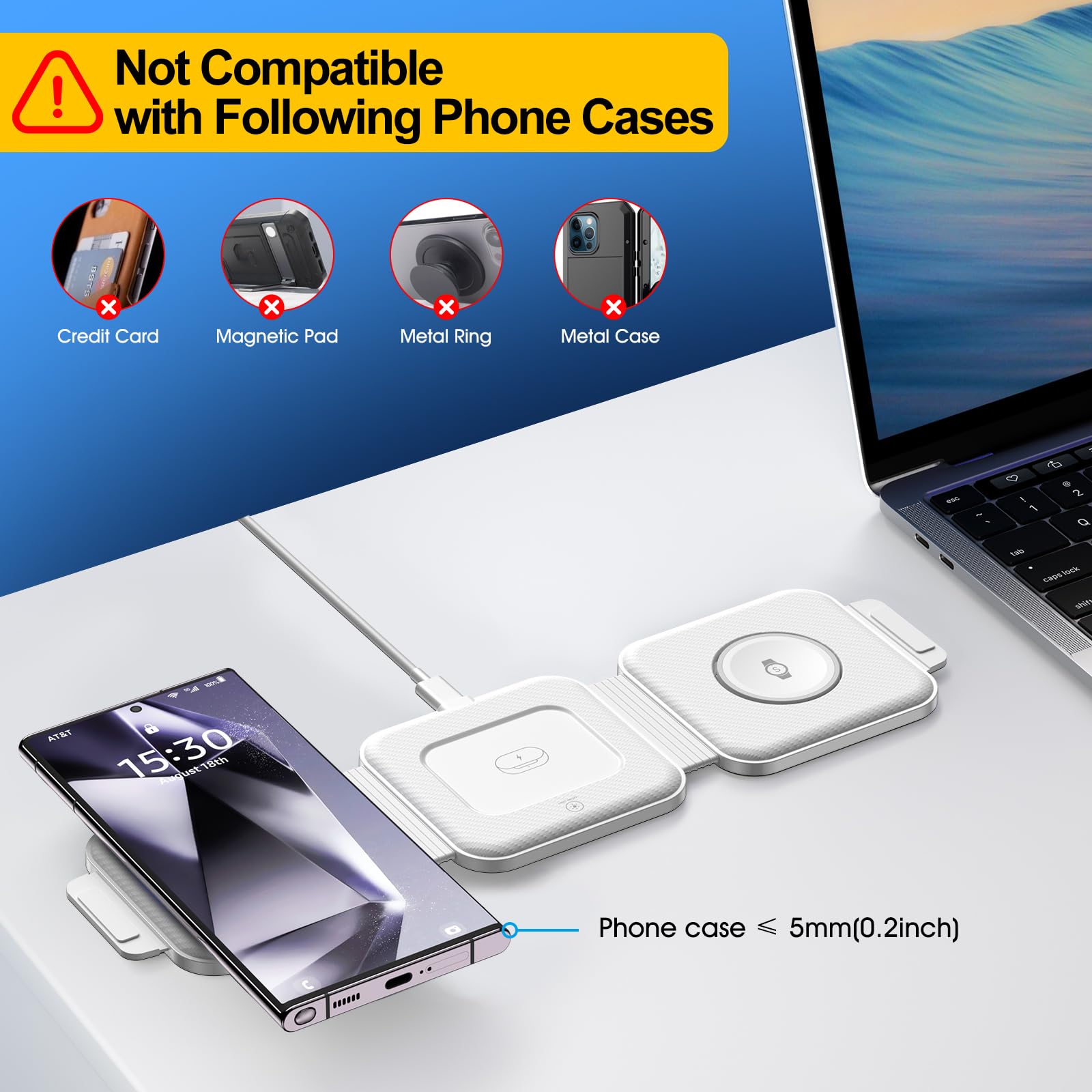 Foto 4 | Cargador Inalámbrico Holyjoy Multi Travel Para Samsung Galaxy - Venta Internacional.