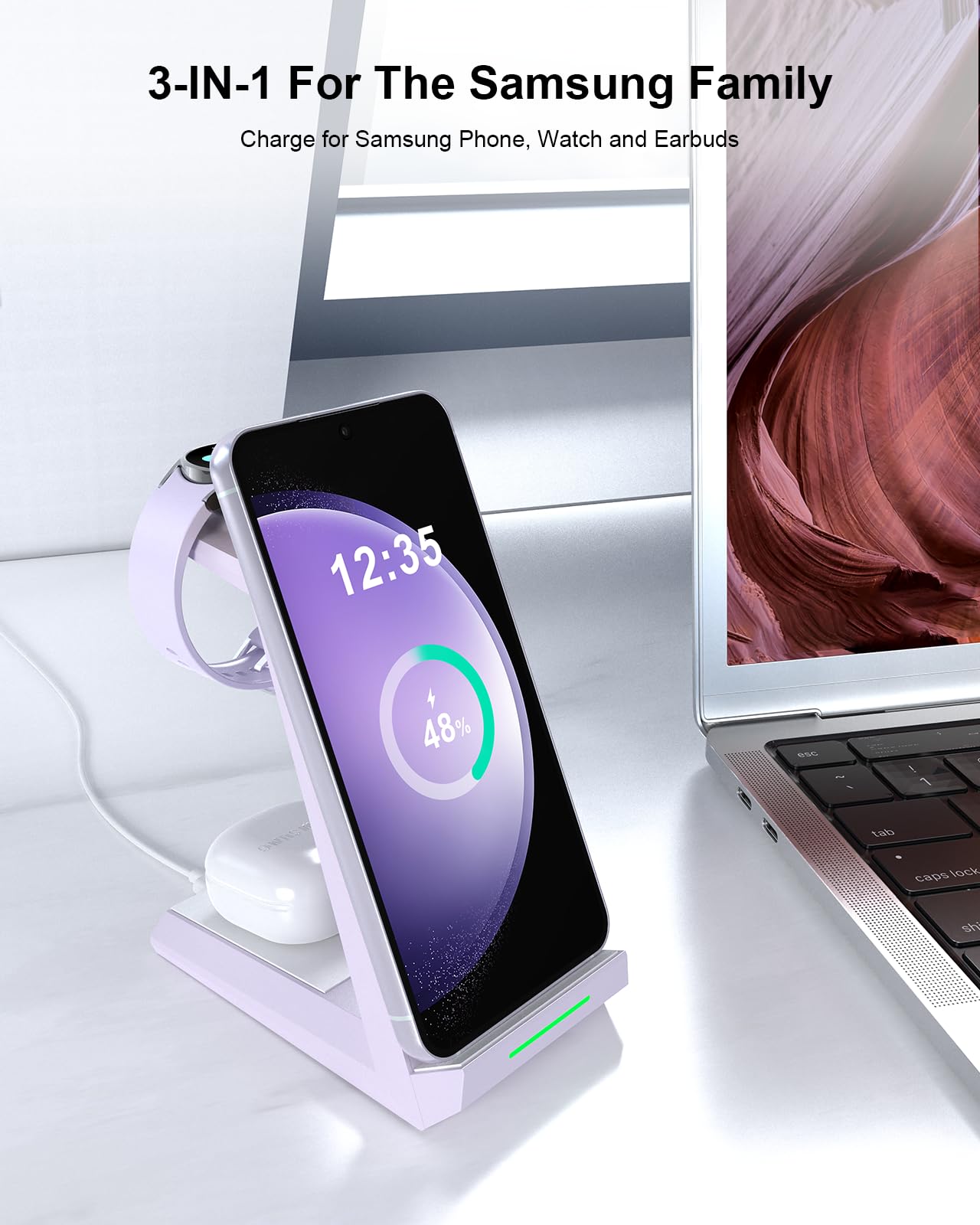 Foto 2 | Cargador Inalámbrico Nanami 3 en 1 para Samsung S24 / S23 Ultra / S22 / S21 - Venta Internacional
