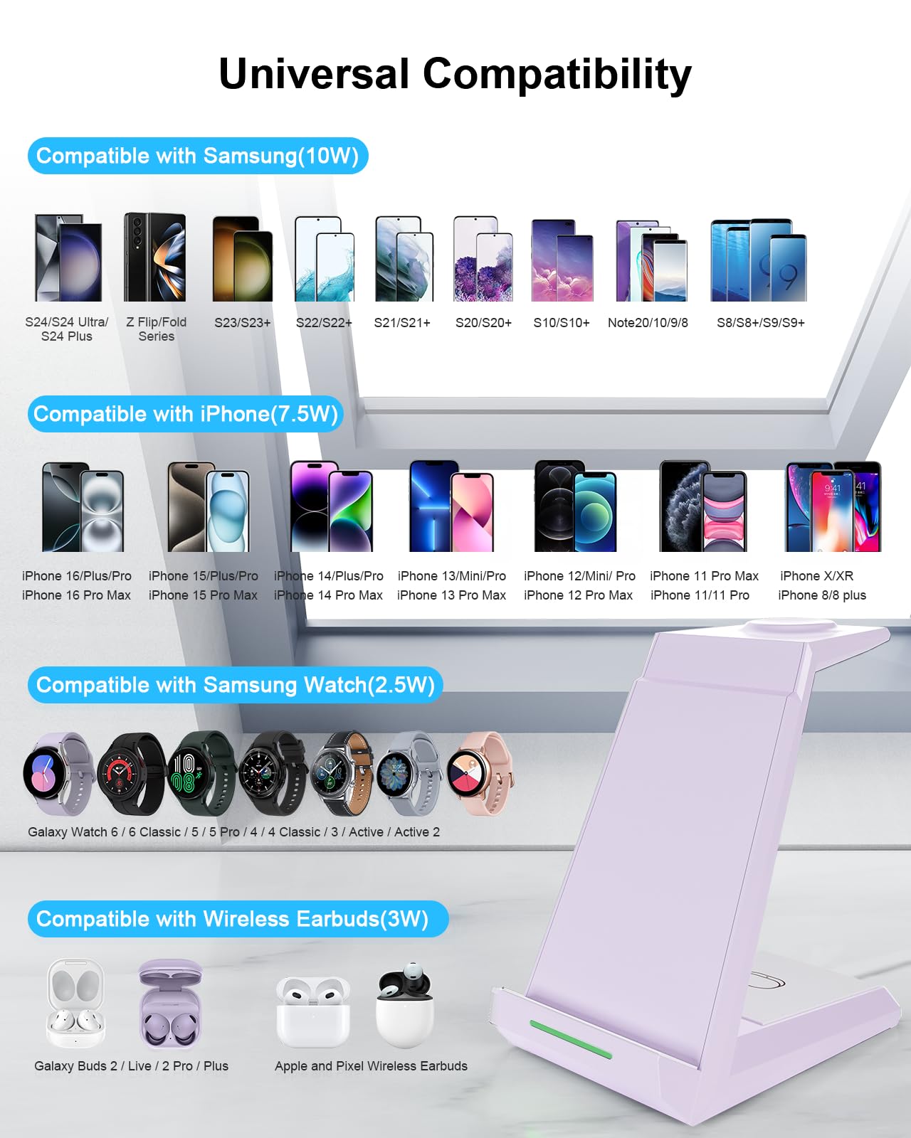 Foto 4 | Cargador Inalámbrico Nanami 3 en 1 para Samsung S24 / S23 Ultra / S22 / S21 - Venta Internacional