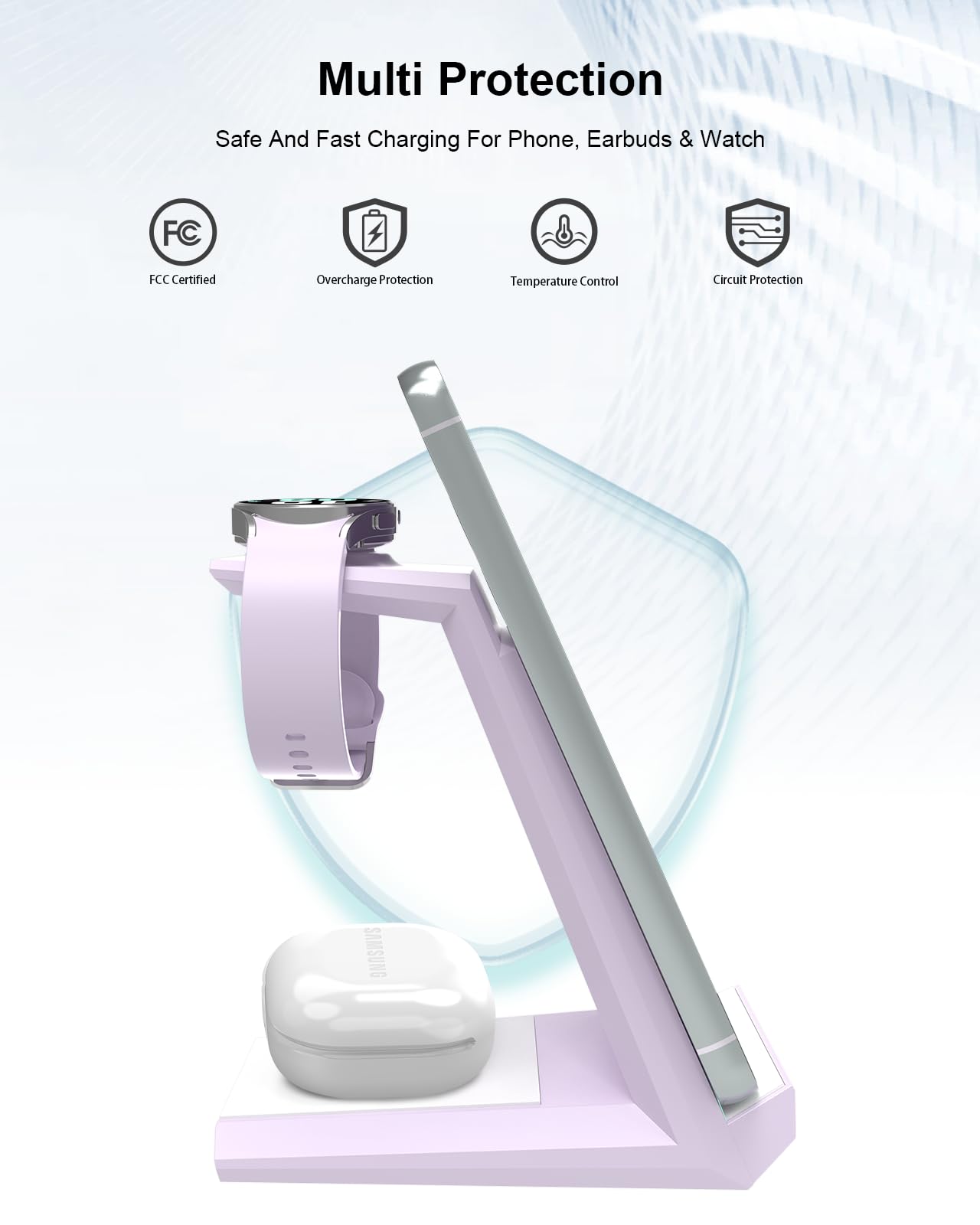 Foto 6 pulgar | Cargador Inalámbrico Nanami 3 en 1 para Samsung S24 / S23 Ultra / S22 / S21 - Venta Internacional