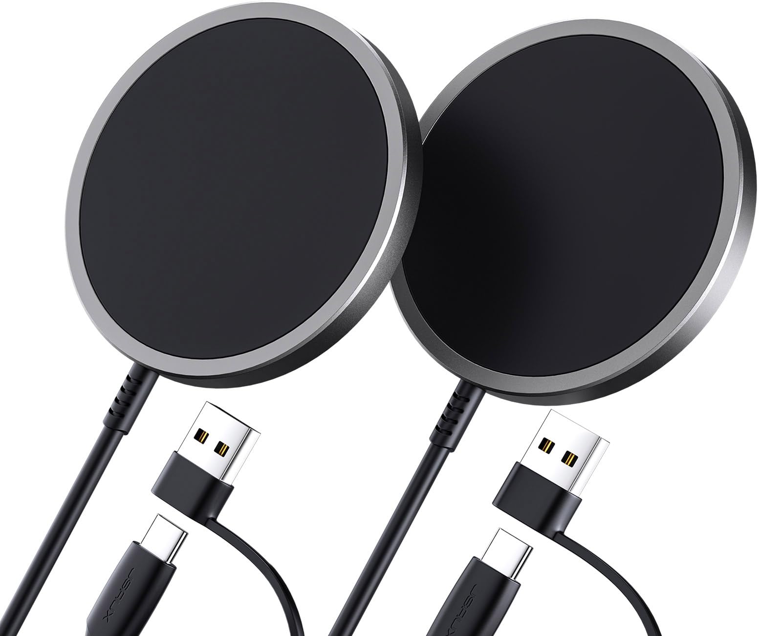 Cargador Inalámbrico Magnético Jsaux 2 Unidades Negro - Venta Internacional $639