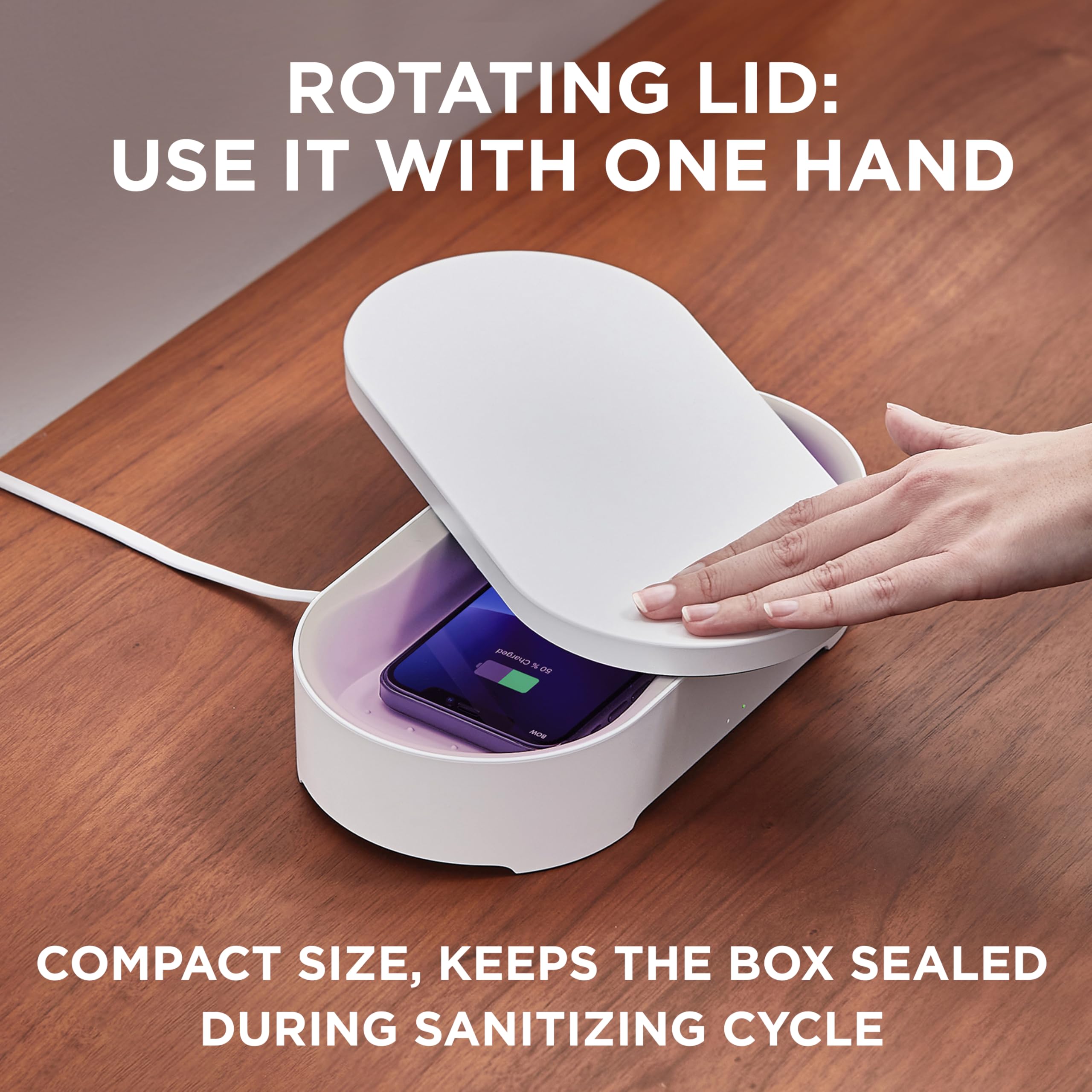 Foto 4 | Máquina Desinfectante Para Teléfonos Y Cargador Inalámbrico Lexon Oblio Box - Venta Internacional.