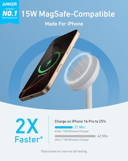 Foto 3 | Soporte de Cargador Inalámbrico Anker Maggo 15 W para Iphone 16 - Venta Internacional