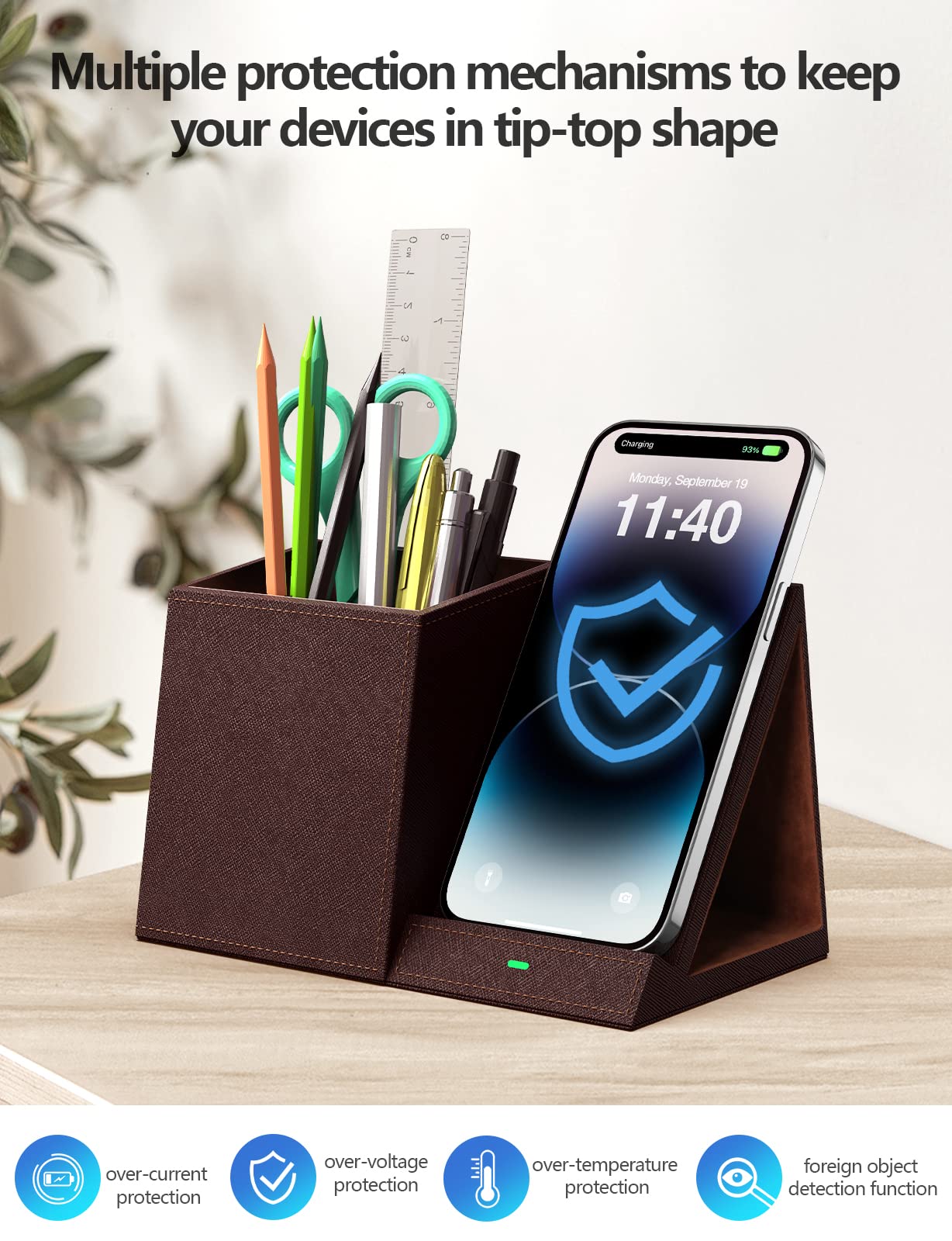 Foto 8 pulgar | Soporte Para Bolígrafos Con Cargador Inalámbrico Compatible Con Iphone - Venta Internacional.