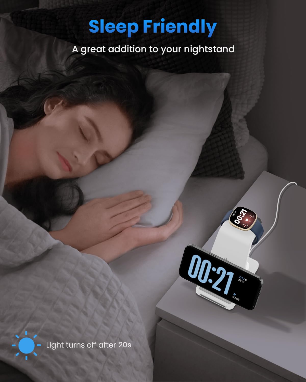 Foto 7 pulgar | Cargador Inalámbrico Joygeek 3 En 1 Para Fitbit Versa 4/3 Y Pixel - Venta Internacional.