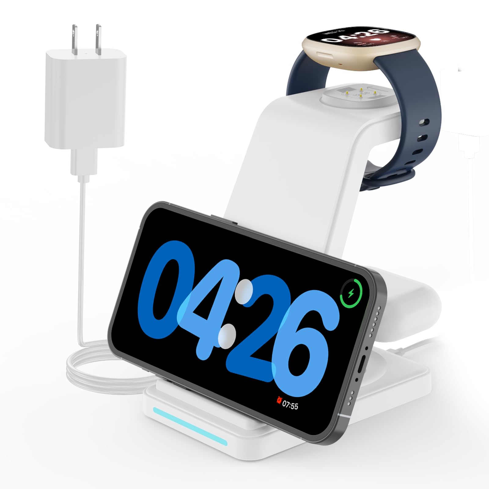 Foto 8 pulgar | Cargador Inalámbrico Joygeek 3 En 1 Para Fitbit Versa 4/3 Y Pixel - Venta Internacional.
