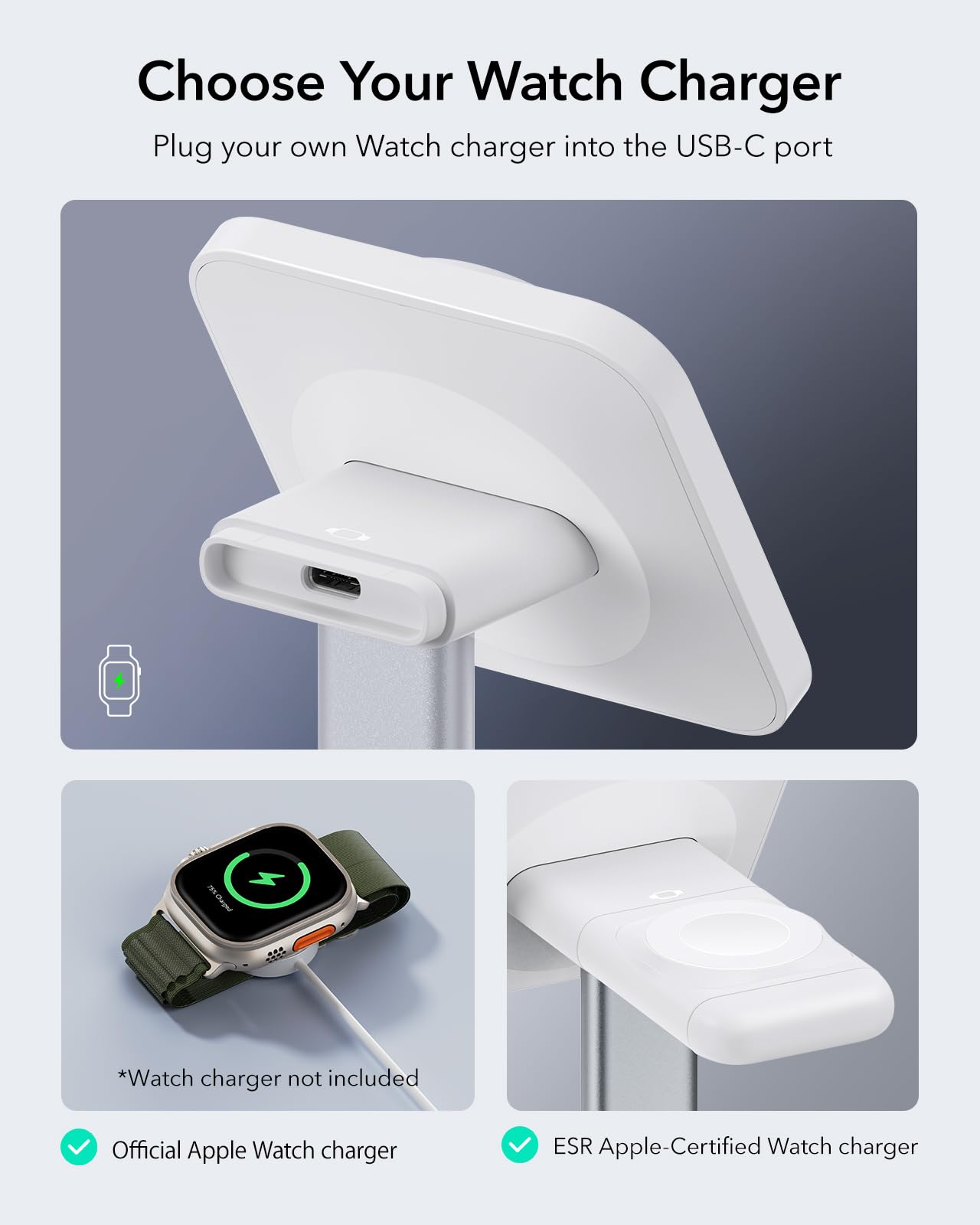 Foto 5 | Estación De Carga Esr 2 En 1 Para Apple Magsafe Iphone White - Venta Internacional.