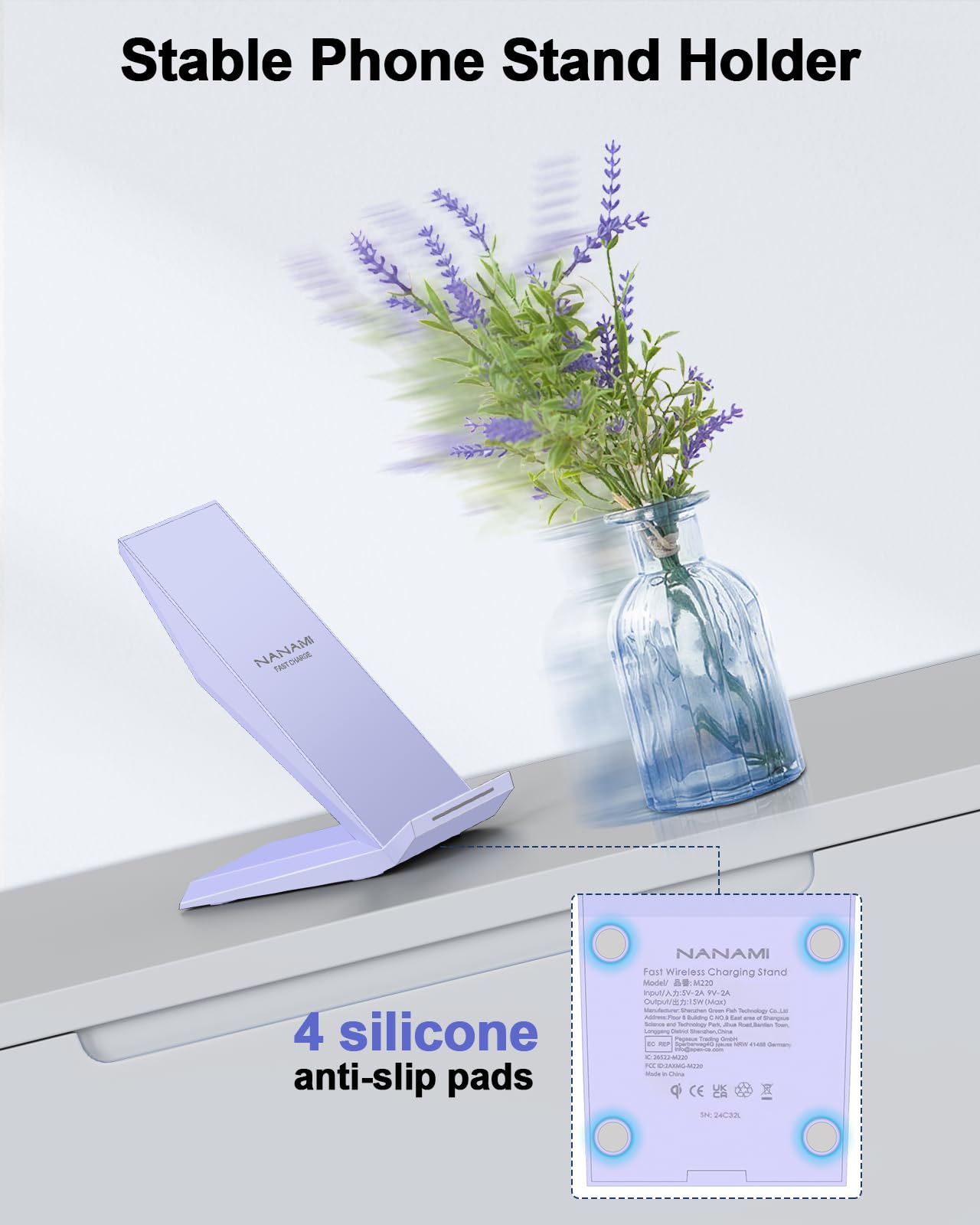 Foto 6 pulgar | Cargador Inalámbrico Nanami Fast Qi Charging Stand 2 Piezas - Venta Internacional