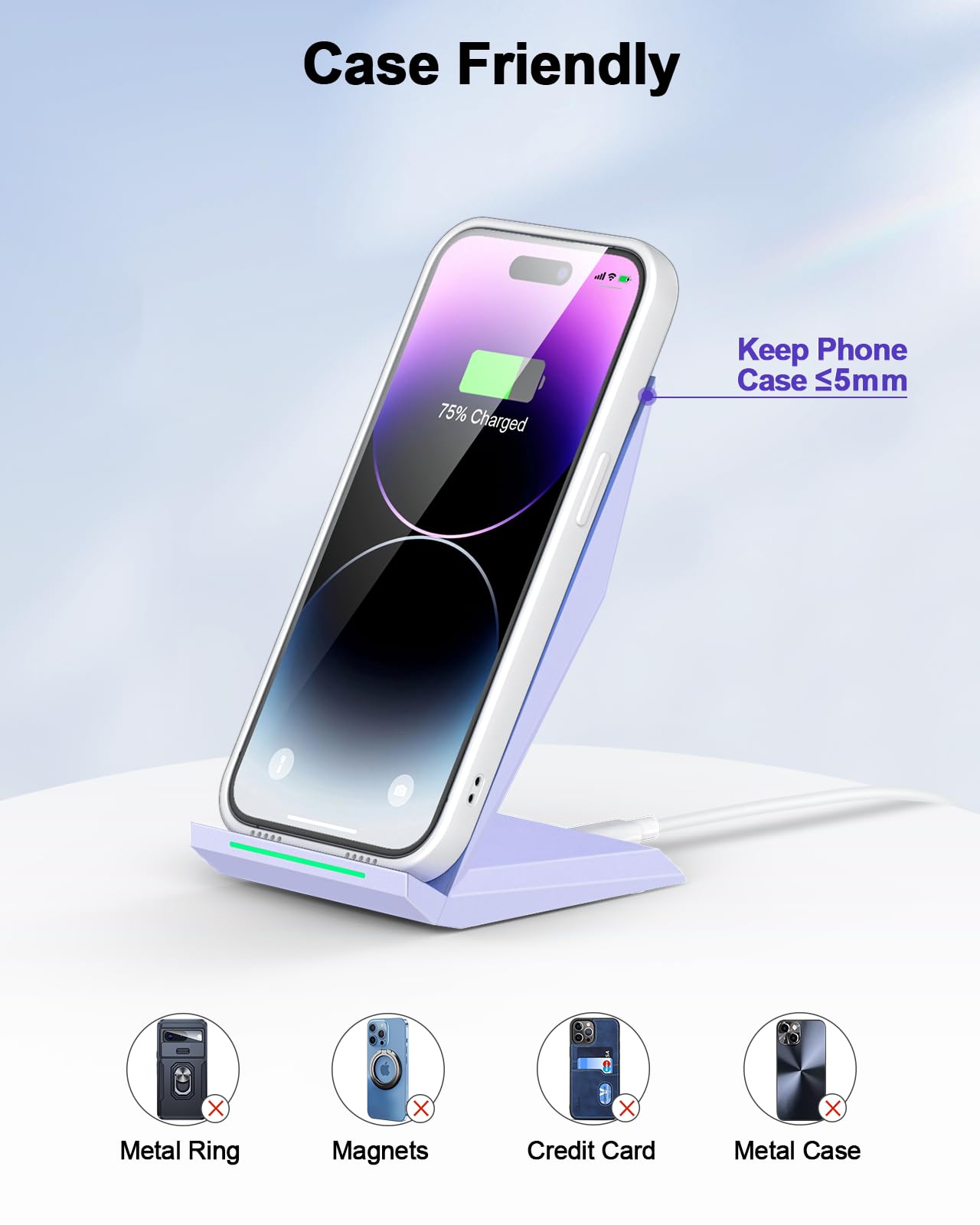 Foto 7 pulgar | Cargador Inalámbrico Nanami Fast Qi Charging Stand 2 Piezas - Venta Internacional