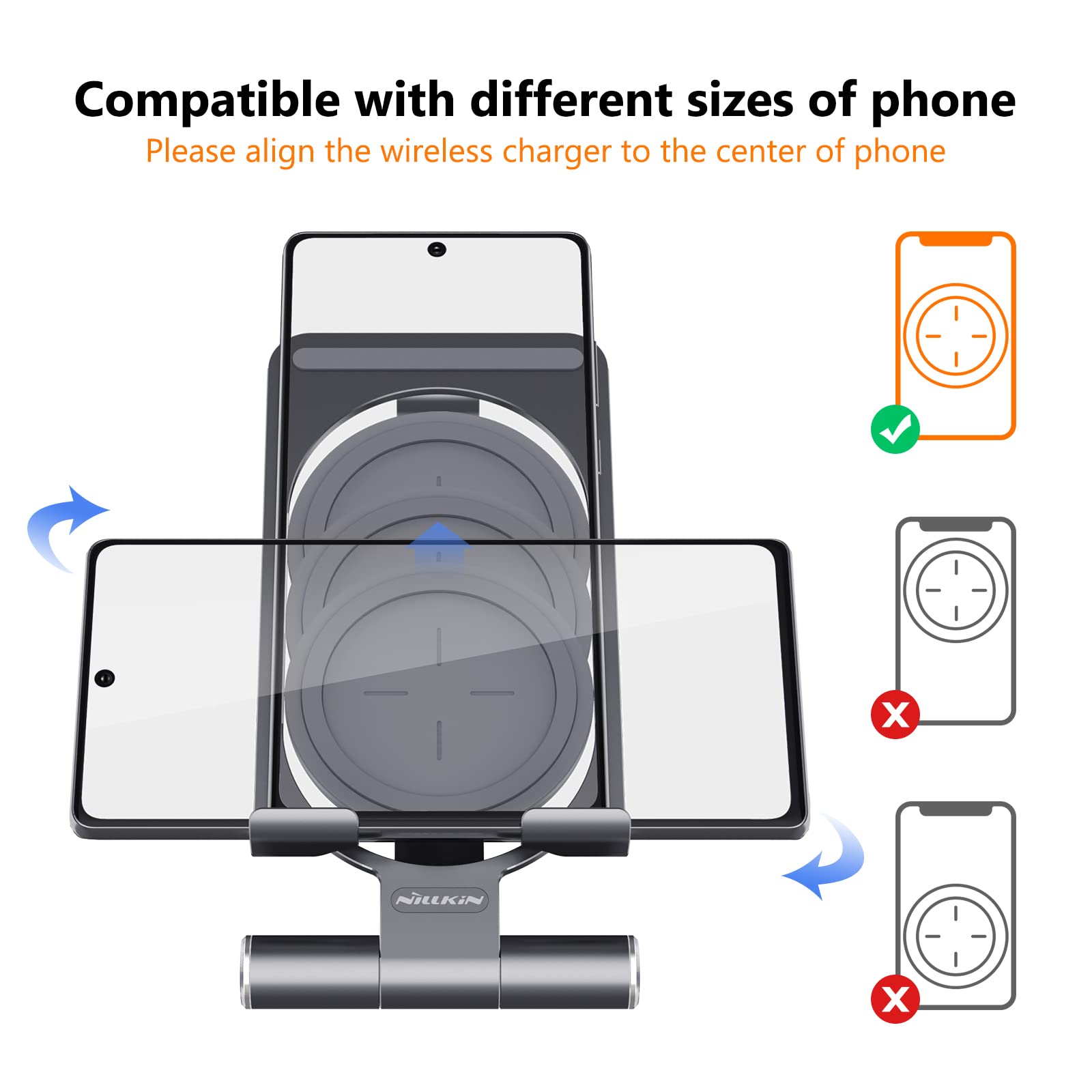 Foto 2 | Cargador Inalámbrico Nillkin Fast Charging Stand Para Iphone Samsung - Venta Internacional.