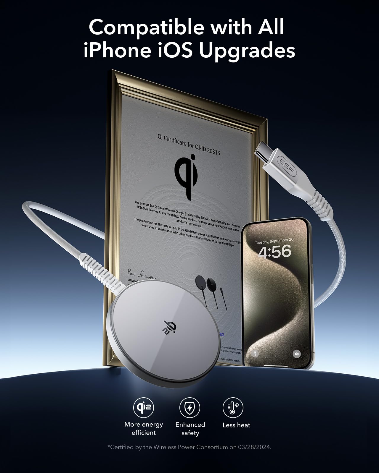 Foto 5 pulgar | Cargador Inalámbrico Esr Halolock Qi2 15w Magsafe Para Iphone - Venta Internacional.