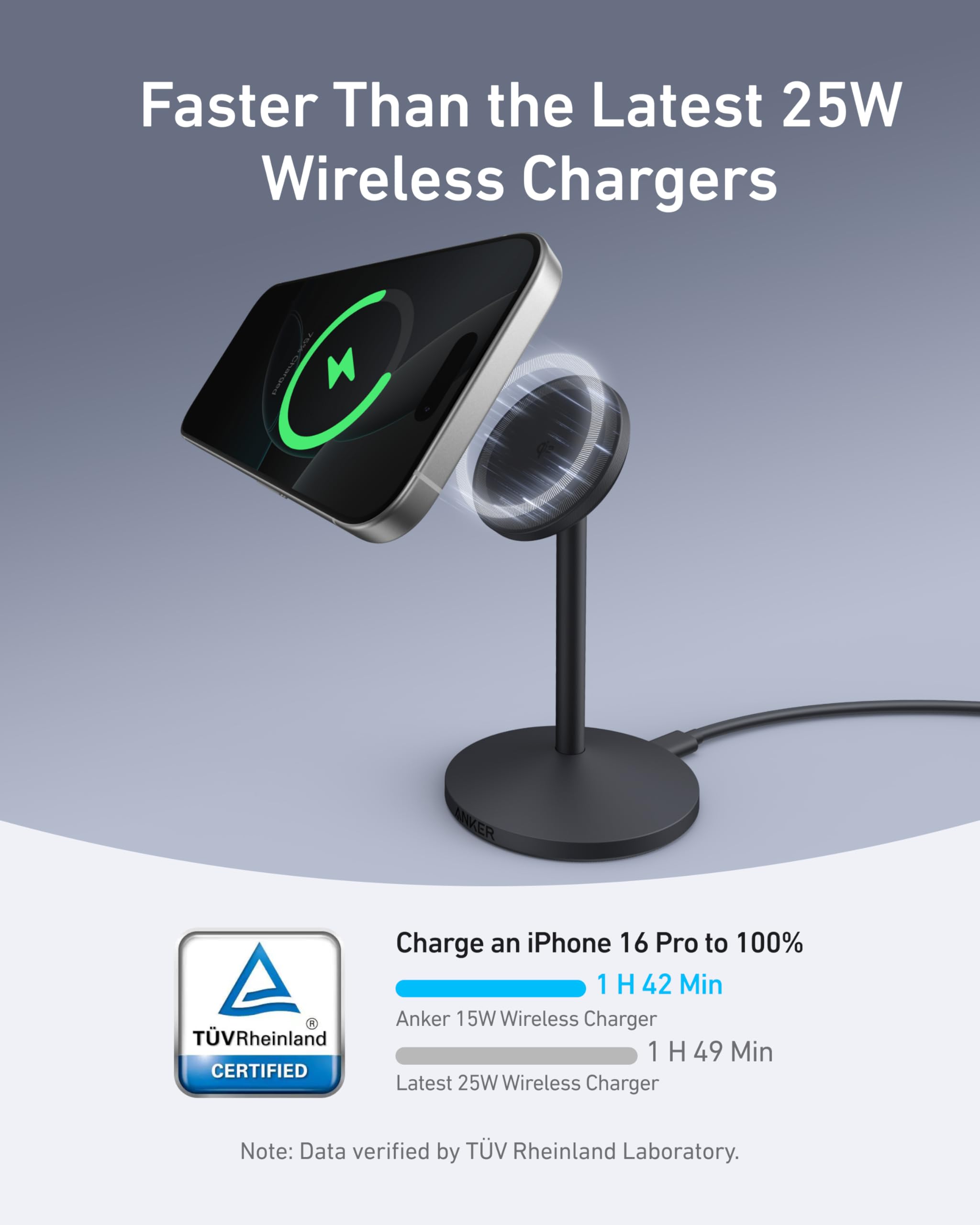 Foto 2 | Soporte De Cargador Inalámbrico Anker Maggo Para Iphone 16 15w Qi2 - Venta Internacional.