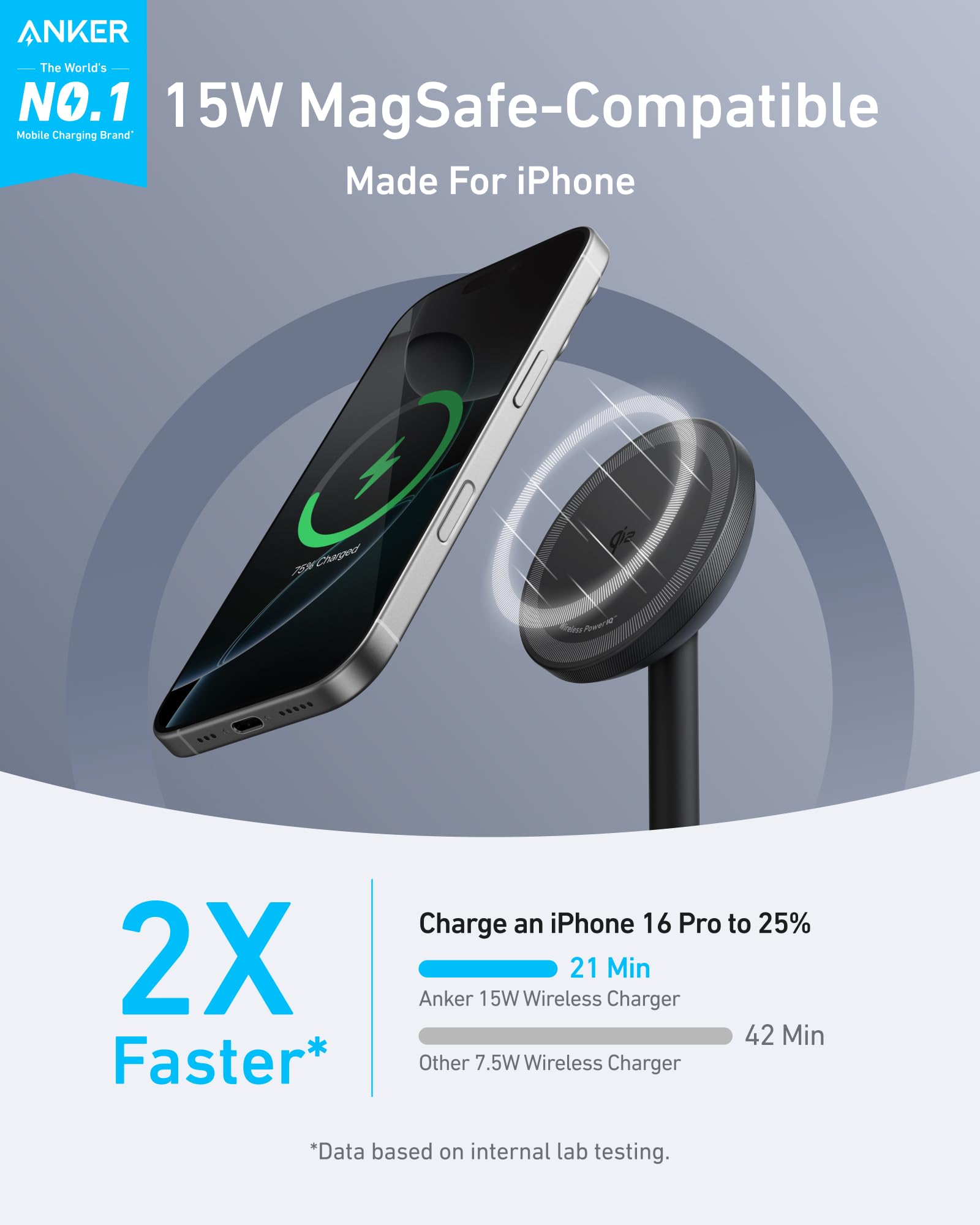 Foto 4 pulgar | Soporte De Cargador Inalámbrico Anker Maggo Para Iphone 16 15w Qi2 - Venta Internacional.