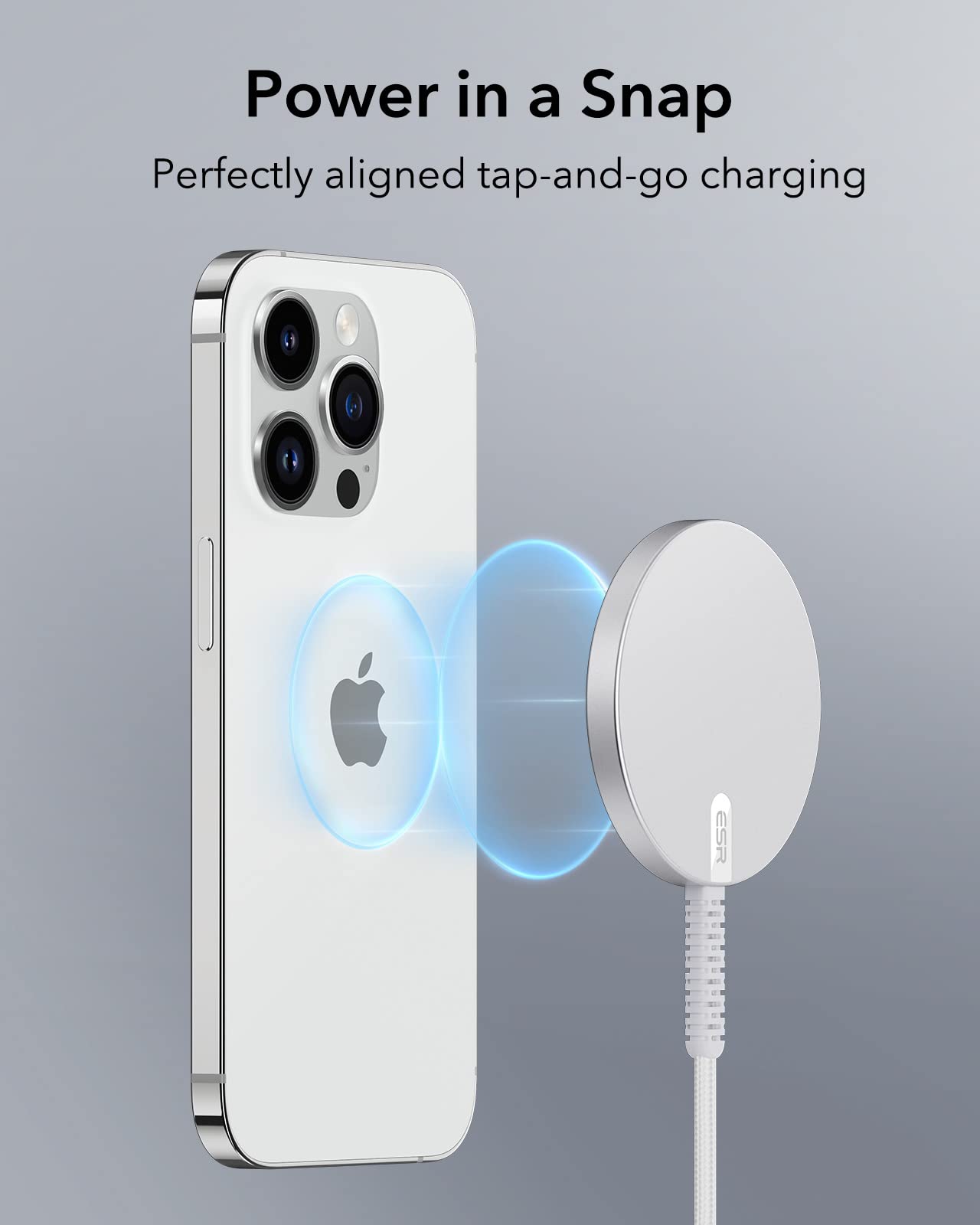 Foto 3 pulgar | Cargador Inalámbrico Esr Magsafe 15w Para Iphone 16 Pro Max Silver - Venta Internacional.