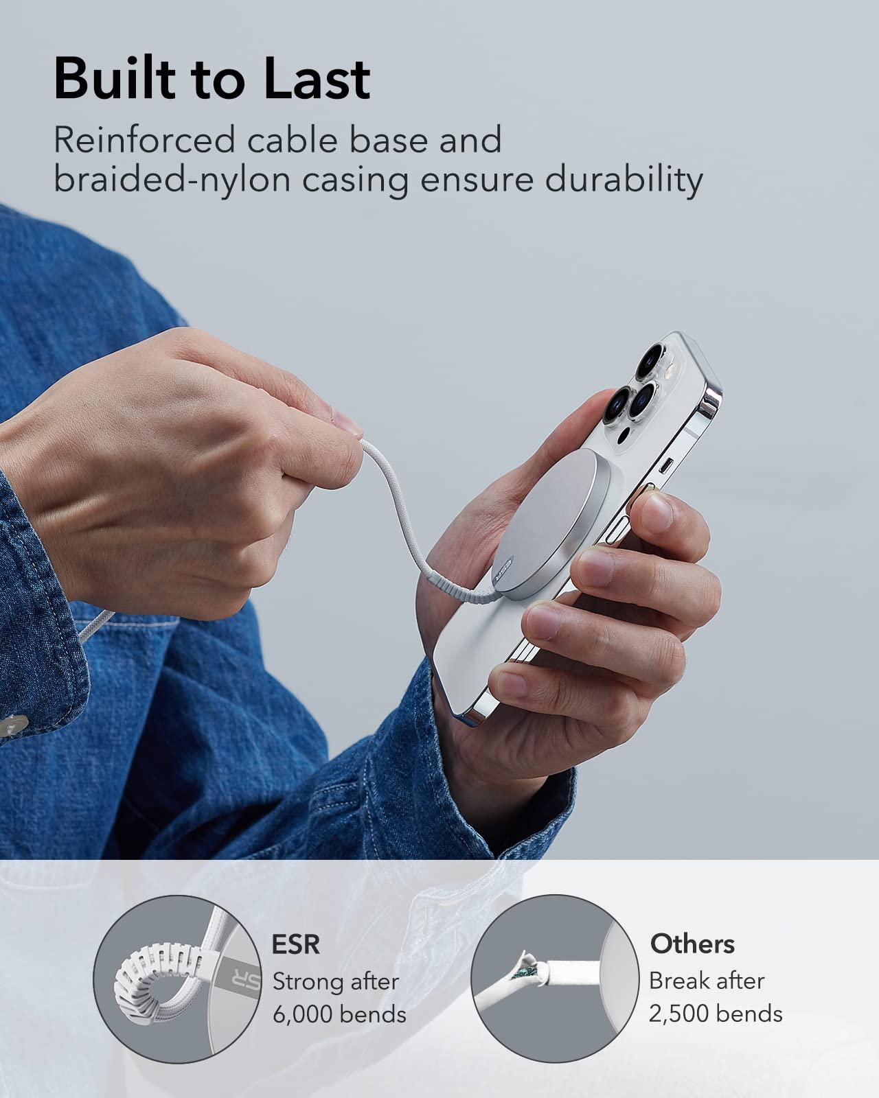 Foto 4 pulgar | Cargador Inalámbrico Esr Magsafe 15w Para Iphone 16 Pro Max Silver - Venta Internacional.