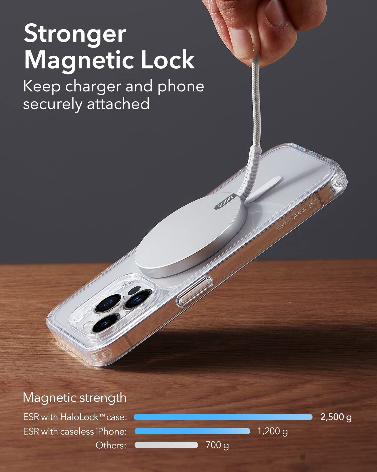 Foto 5 pulgar | Cargador Inalámbrico Esr Magsafe 15w Para Iphone 16 Pro Max Silver - Venta Internacional.