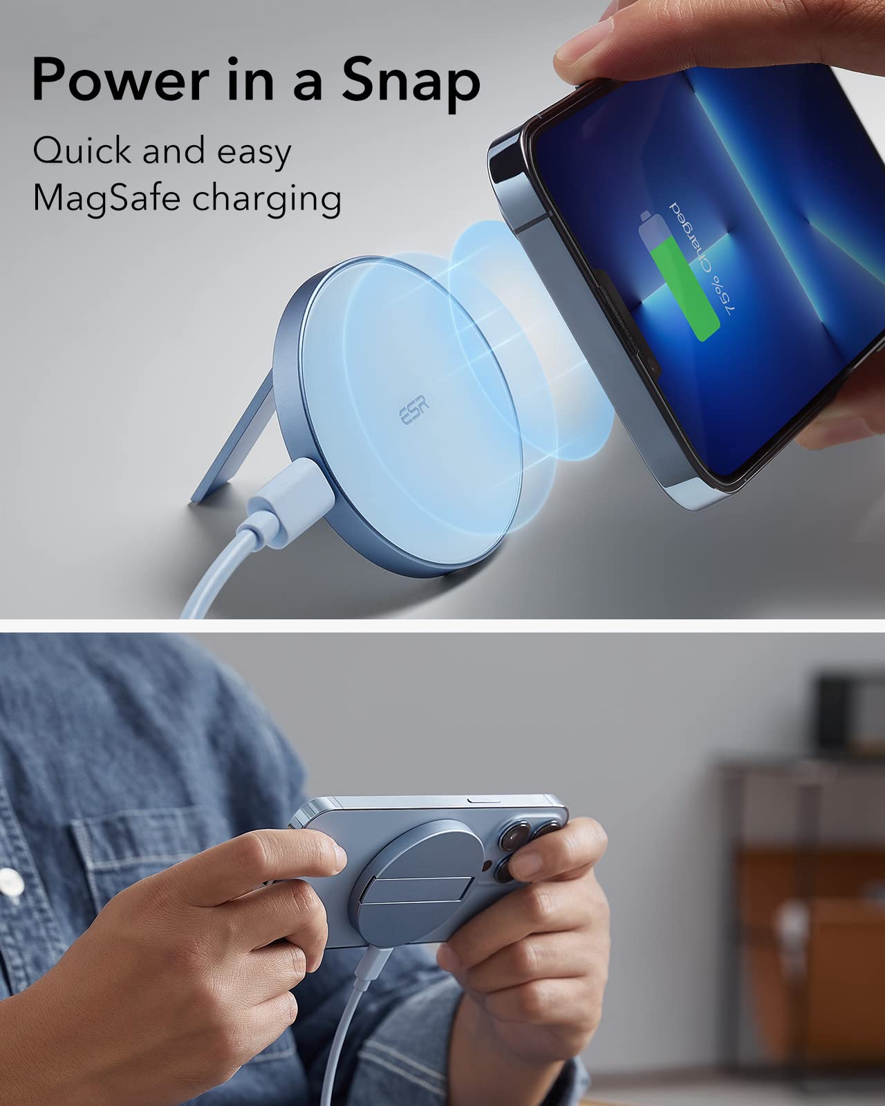 Foto 4 pulgar | Cargador Inalámbrico Esr Magsafe Para Iphone 16/15/14/13/12 Y Airpods - Venta Internacional.