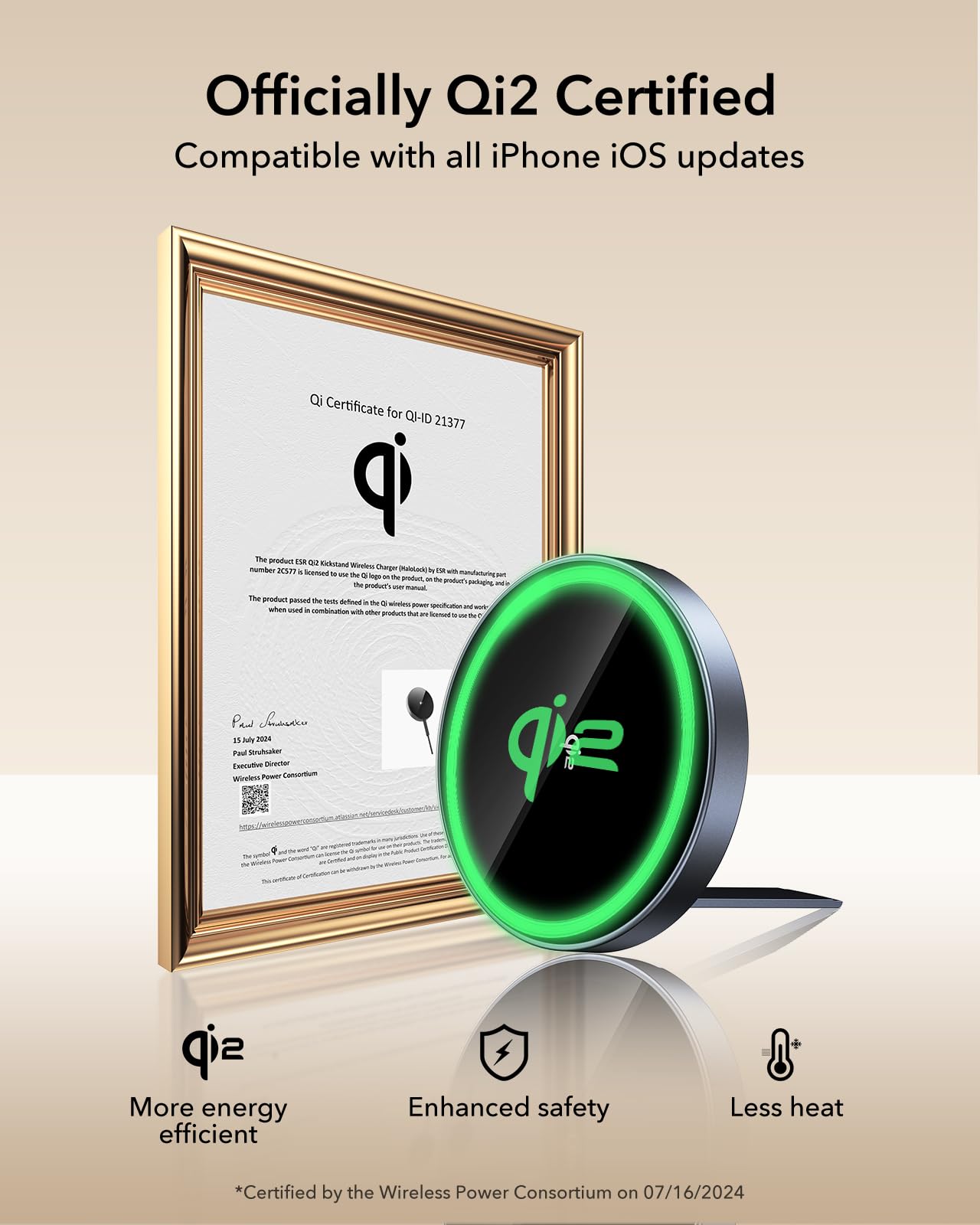 Foto 6 pulgar | Cargador Inalámbrico Esr Halolock Qi2 15w Para Iphone Y Airpods - Venta Internacional.