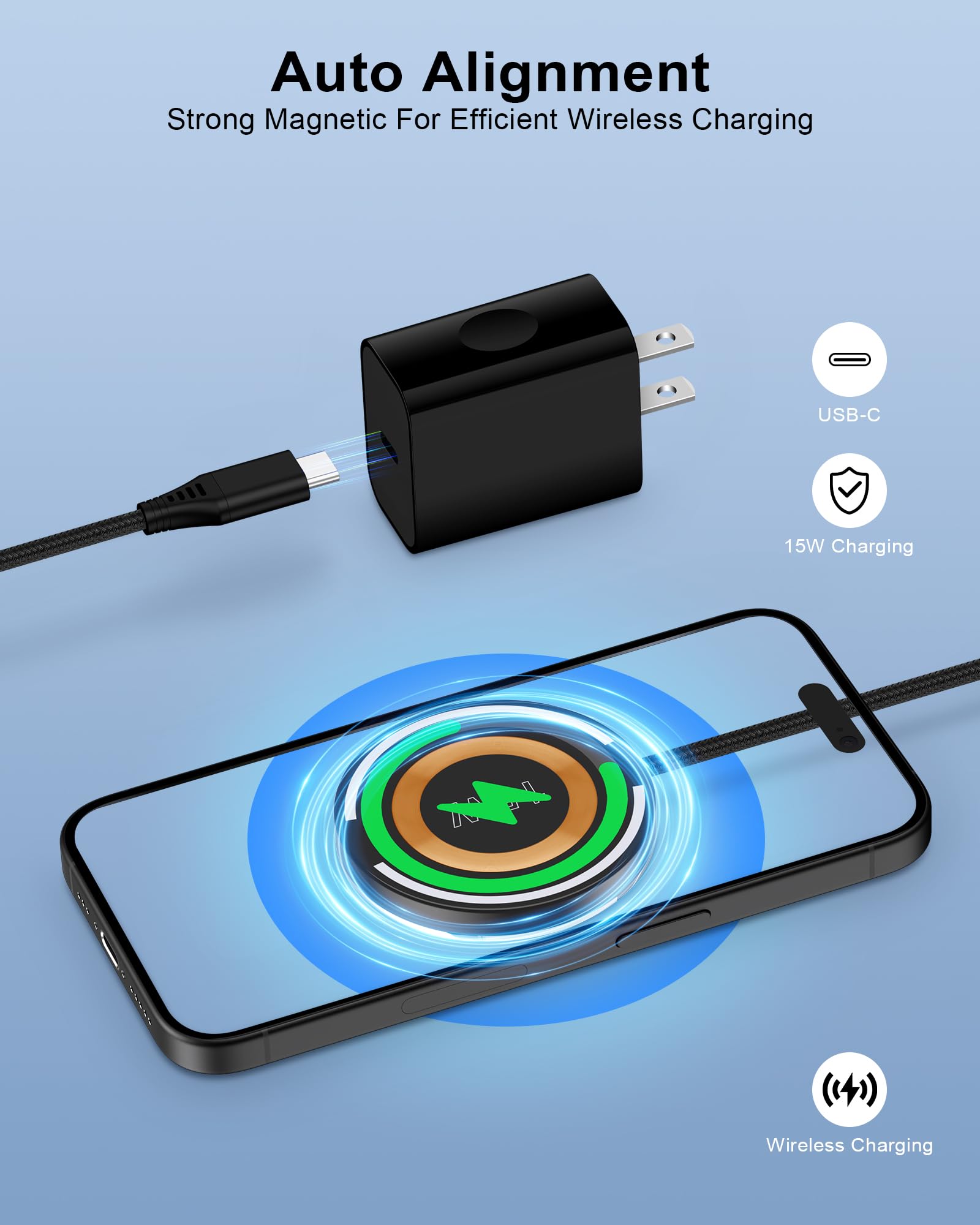 Foto 3 pulgar | Cargador De Teléfono Inalámbrico Ailkin Qi Magsafe, Paquete De 2 Con Pd20w - Venta Internacional.