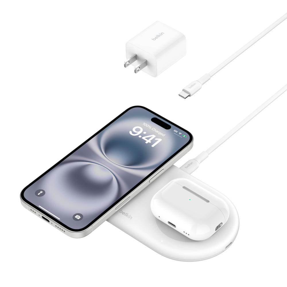 Foto 2 | Cargador Inalambrico Magnetico Belkin 2 En 1 Qi2 Blanco