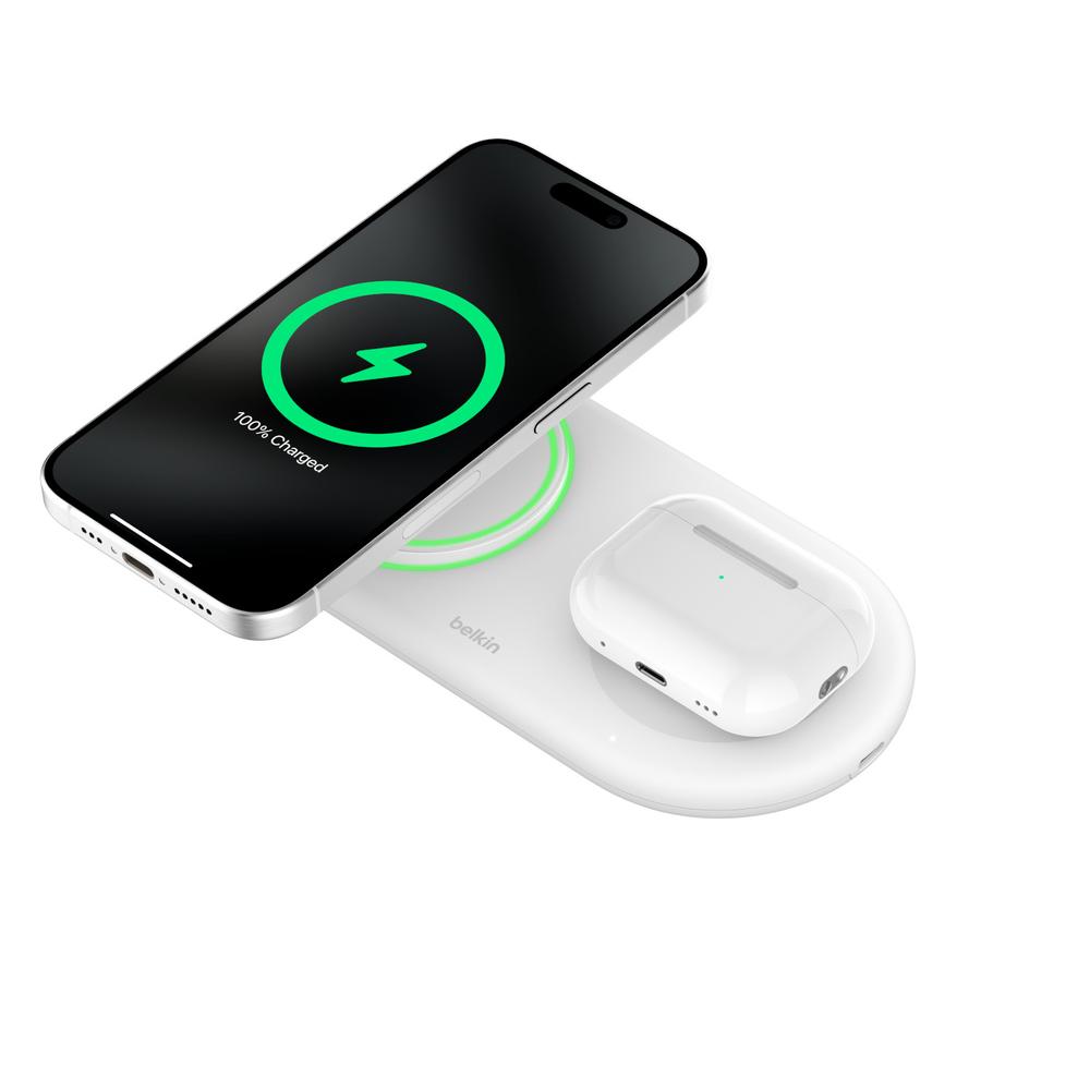 Foto 8 pulgar | Cargador Inalambrico Magnetico Belkin 2 En 1 Qi2 Blanco
