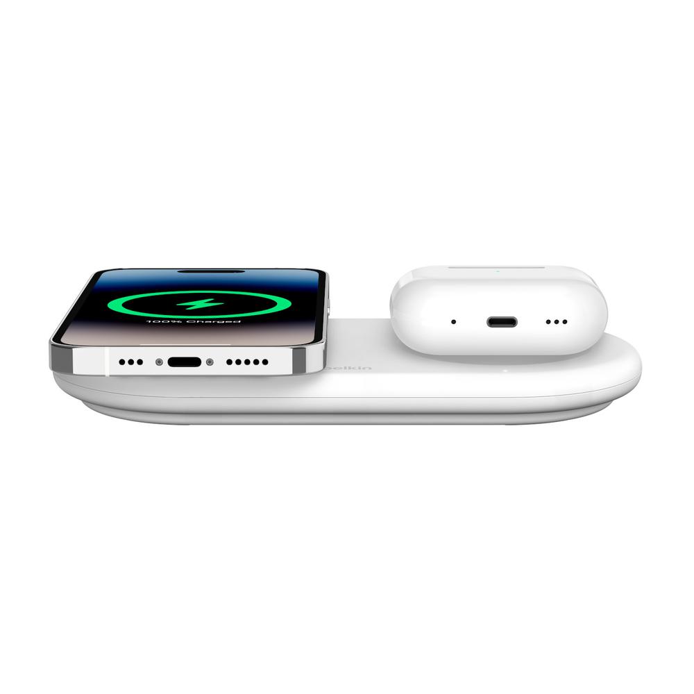 Foto 8 | Cargador Inalambrico Magnetico Belkin 2 En 1 Qi2 Blanco