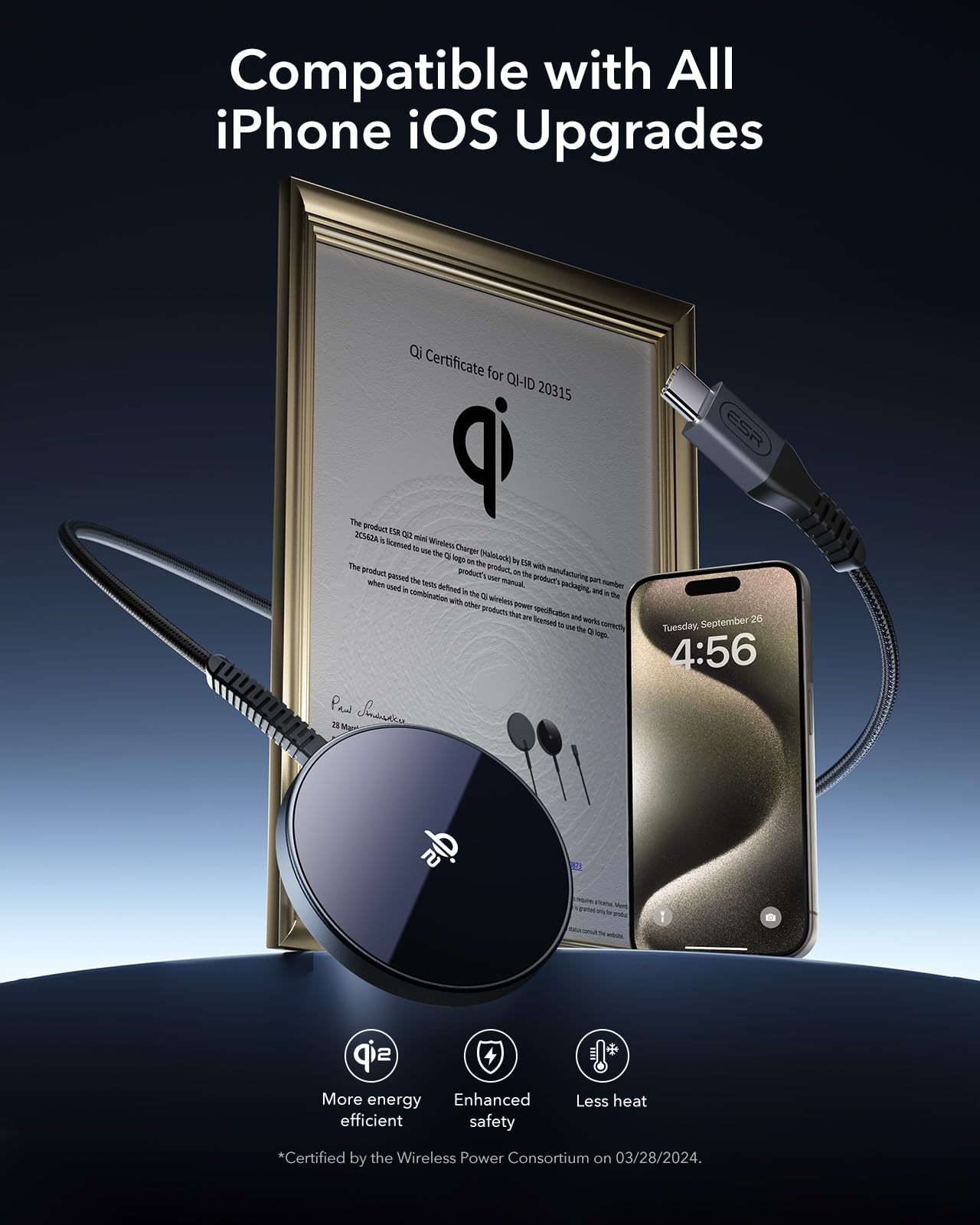 Foto 3 pulgar | Cargador Inalámbrico Esr Halolock 15w Para Iphone, Airpods, Galaxy - Venta Internacional.
