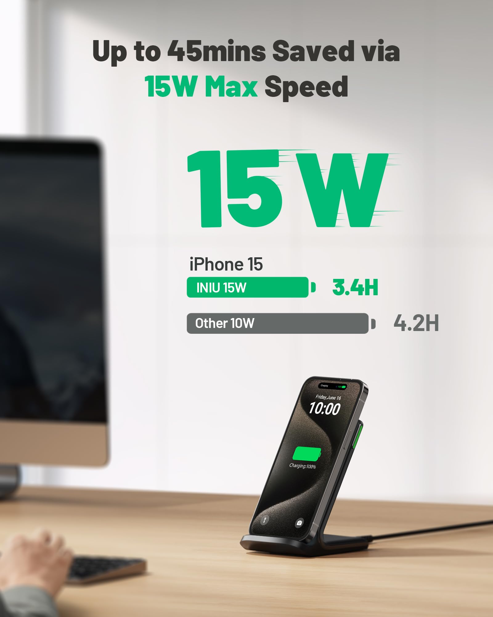 Foto 3 pulgar | [paquete De 2] Cargador Inalámbrico Iniu De 15 W Con Certificación Qi Para Iphone Y Samsung - Venta Internacional.