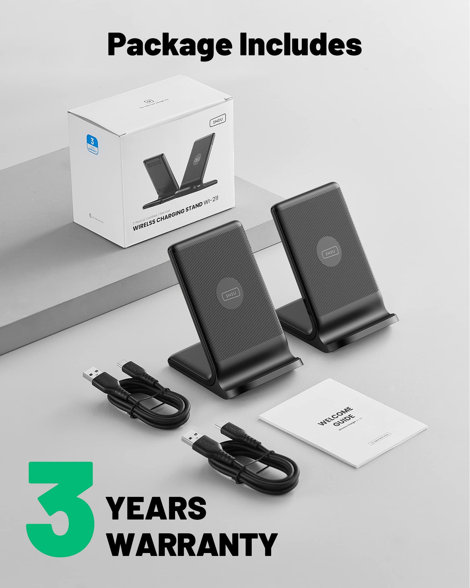 Foto 8 pulgar | [paquete De 2] Cargador Inalámbrico Iniu De 15 W Con Certificación Qi Para Iphone Y Samsung - Venta Internacional.