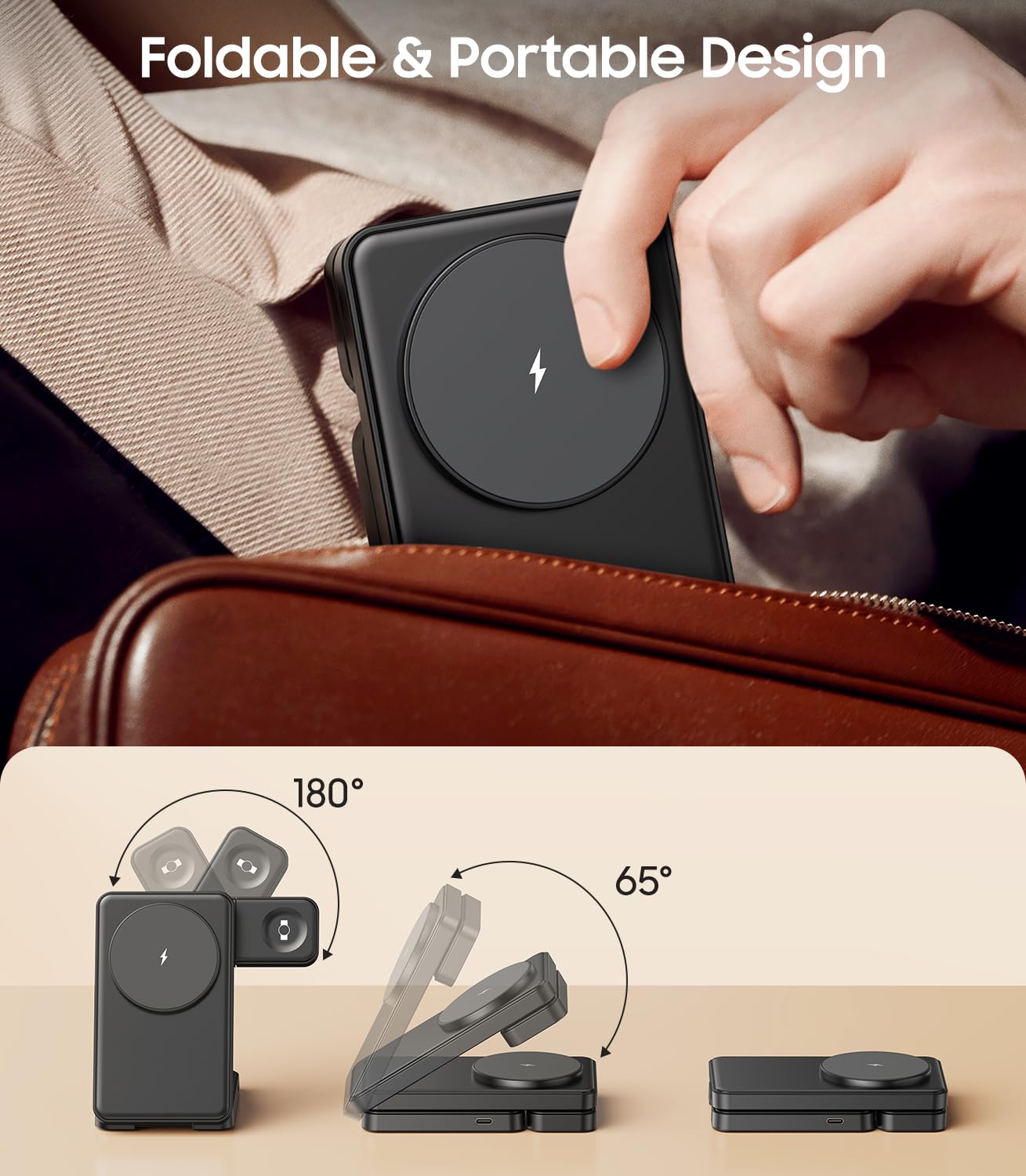 Foto 5 pulgar | Cargador Inalámbrico Meifigno 3 en 1 Magnético Plegable para Samsung - Venta Internacional