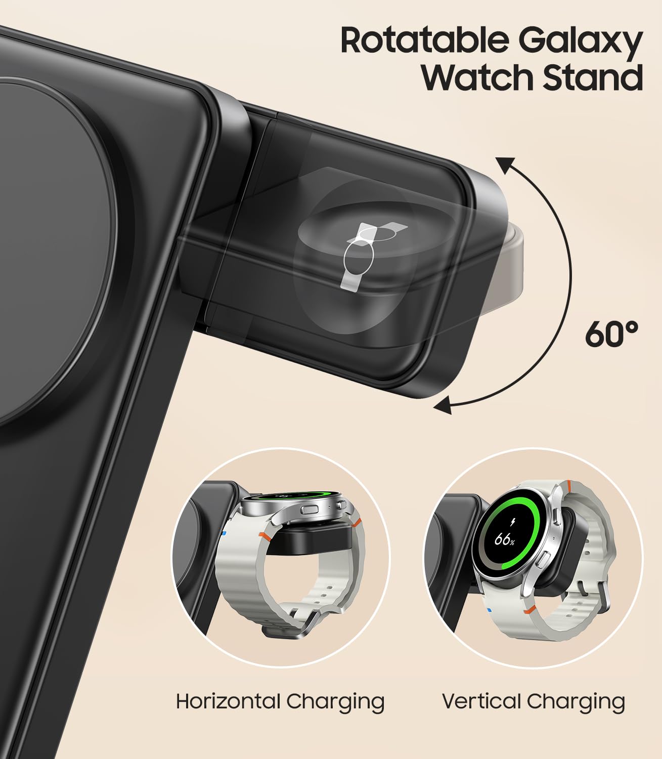 Foto 6 pulgar | Cargador Inalámbrico Meifigno 3 en 1 Magnético Plegable para Samsung - Venta Internacional