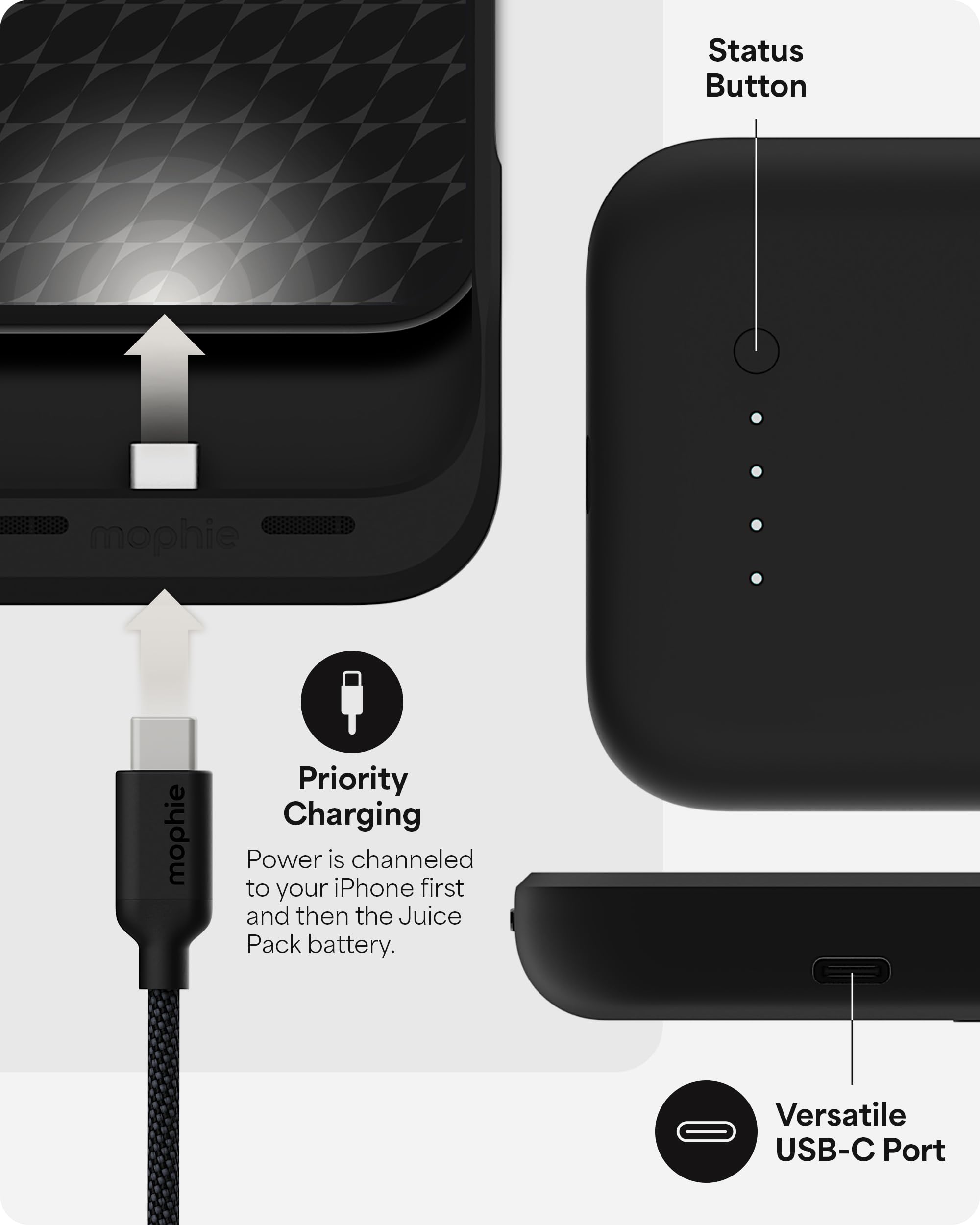 Foto 6 pulgar | Funda De Batería Mophie Juice Pack Para Iphone 16 +50% Negra - Venta Internacional.