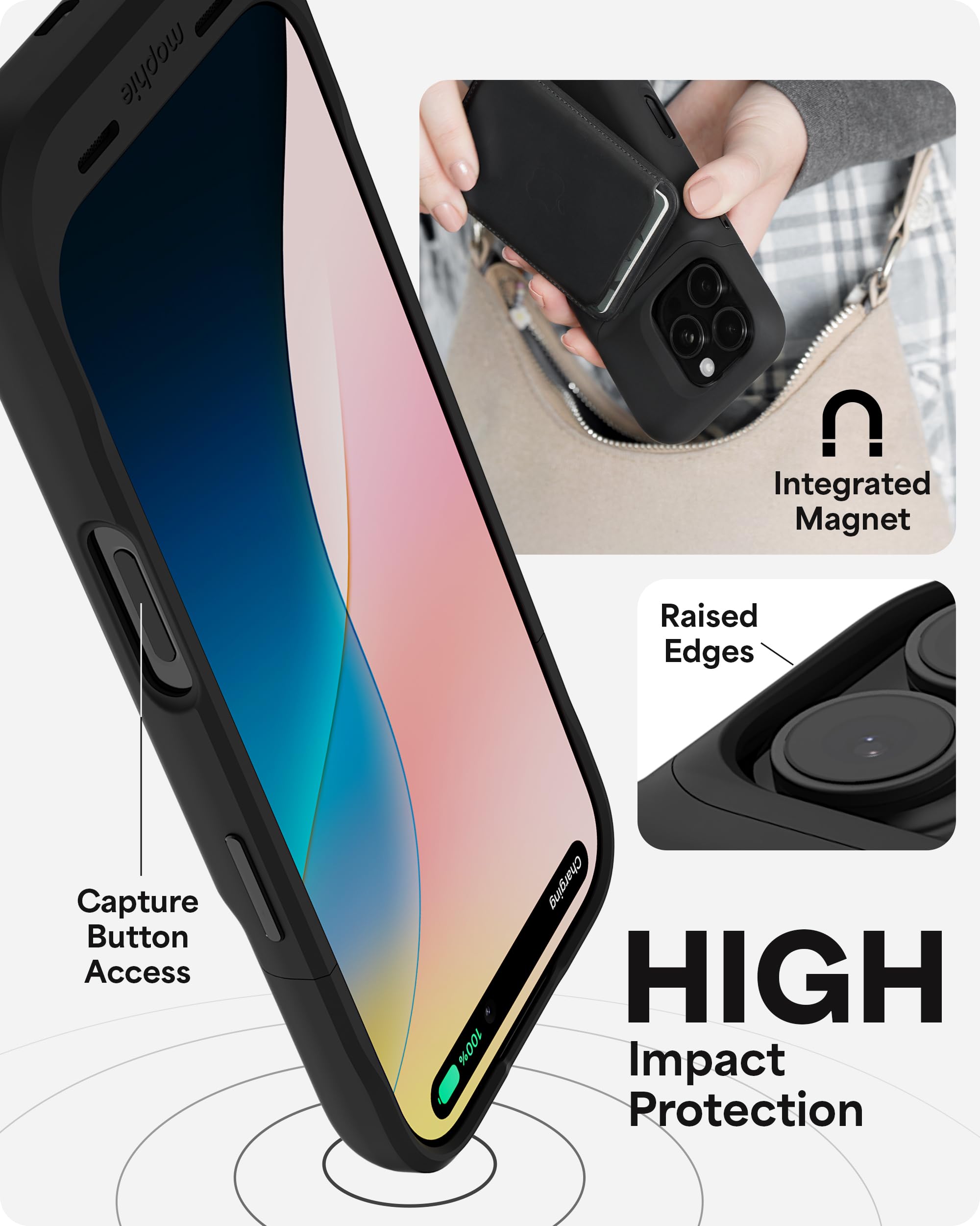 Foto 7 pulgar | Funda De Batería Mophie Juice Pack Para Iphone 16 +50% Negra - Venta Internacional.