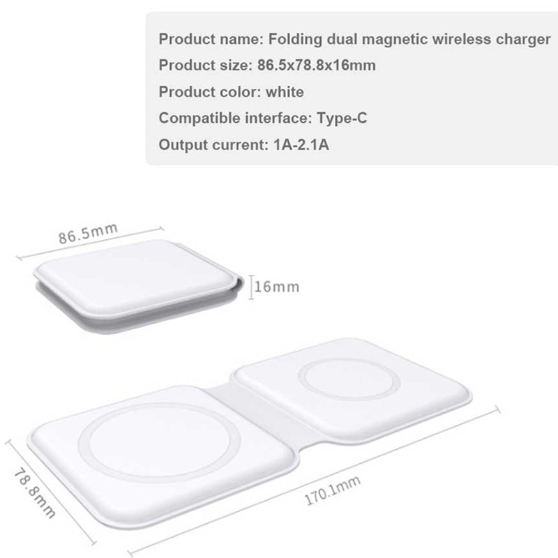 Foto 5 | Cargador Magnético Plegable 2 En 1 De 15 W Para Iphone 12 Y  - Venta Internacional.